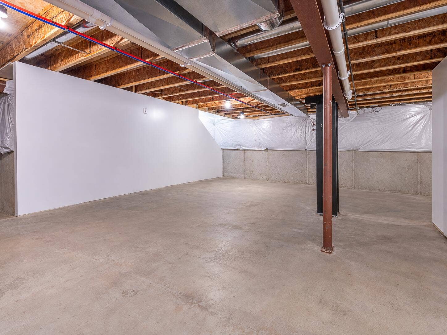 Spacious Unfinished Basement Interior