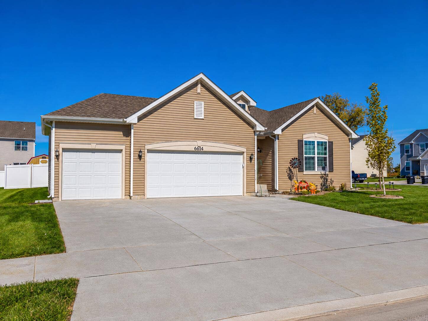 Sunny Suburban Home with Fall Decor