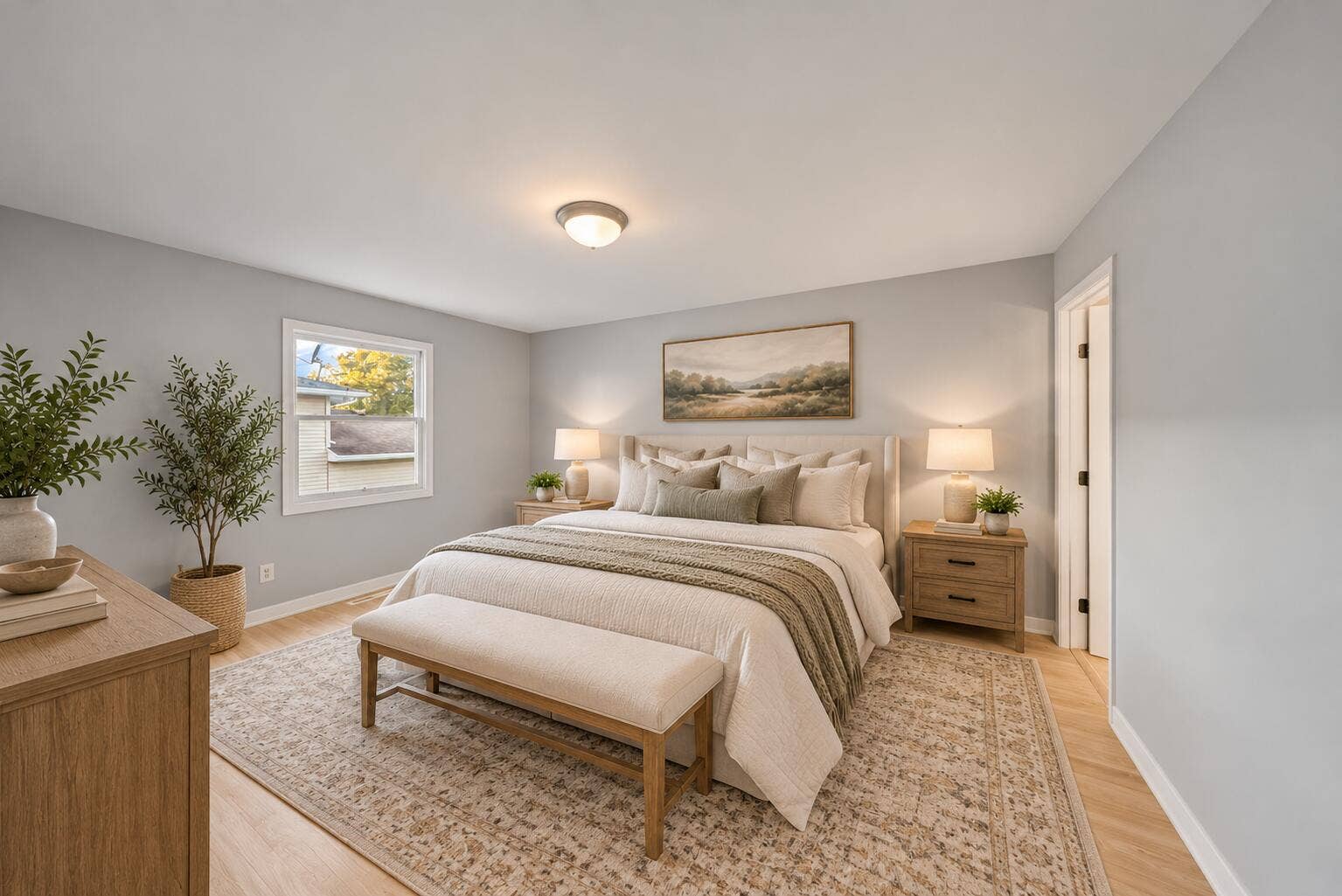 Cozy Neutral Farmhouse Bedroom