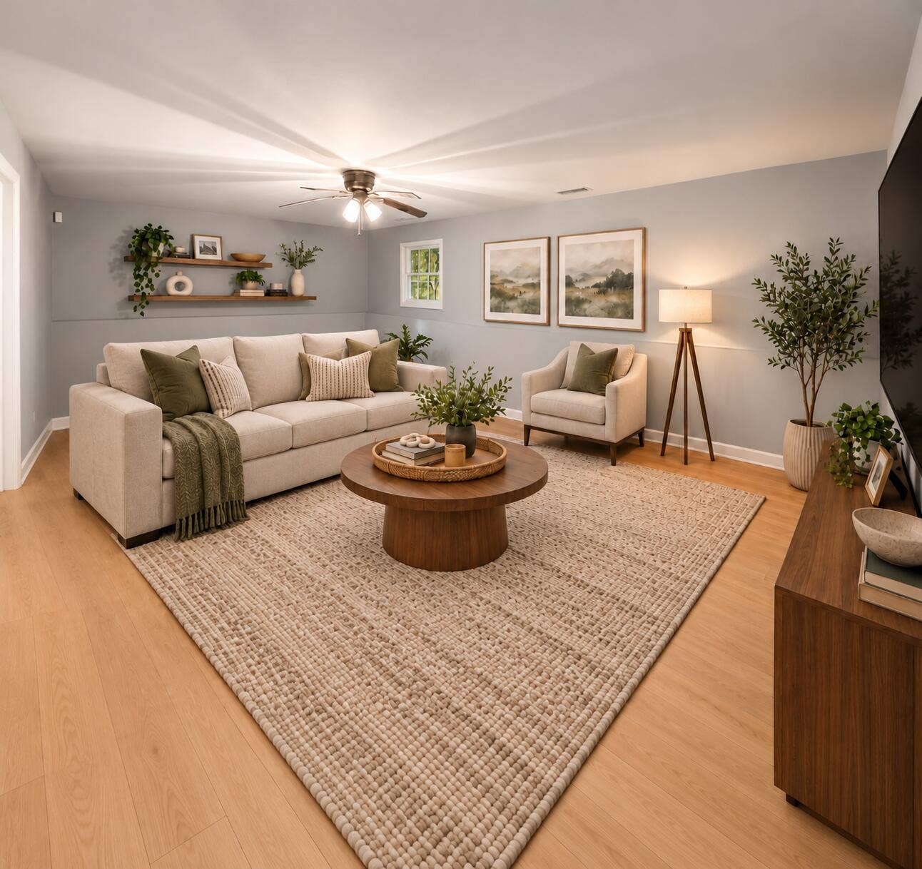 Cozy Neutral Scandi Living Room