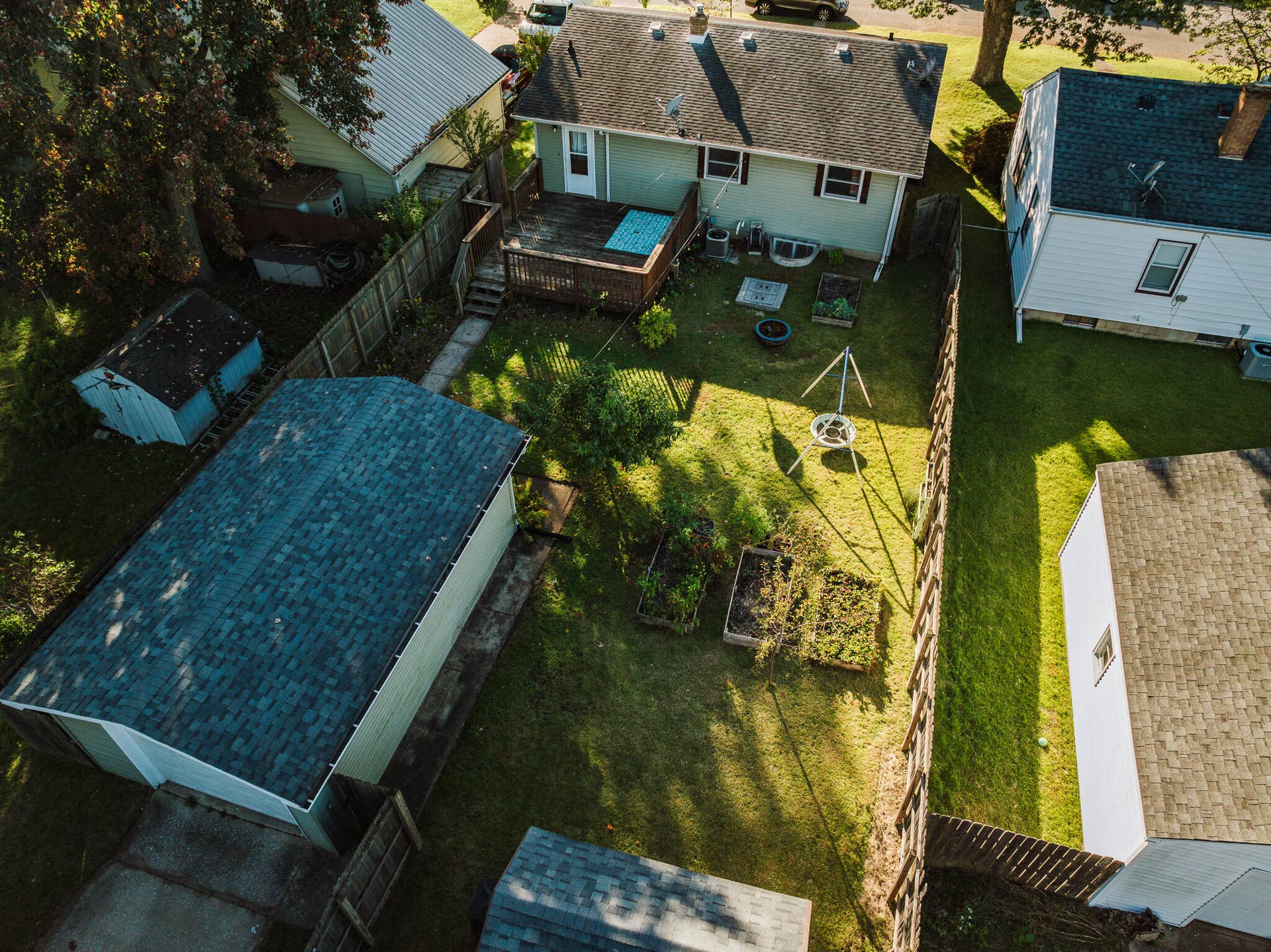 424 Dickson Street, Michigan City, IN 46360 Back Yard Aerial Detail