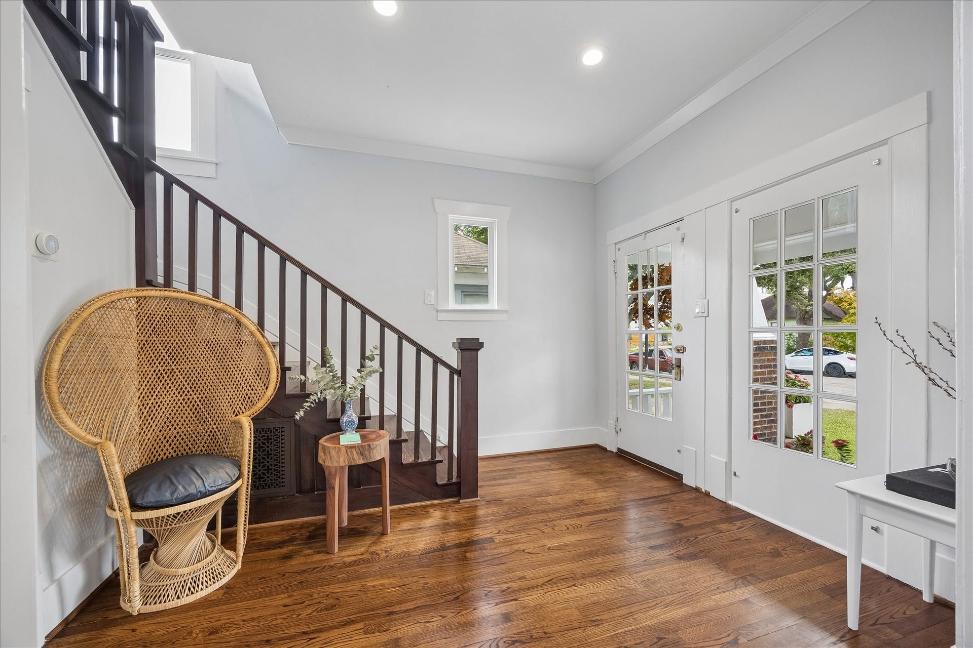 1221 Columbia Street, Houston, TX 77008 There is a mud room at the back of the home when coming in from the garage, though this large entry area could certainly also accommodate a set up for shoes, bags, coats, etc.