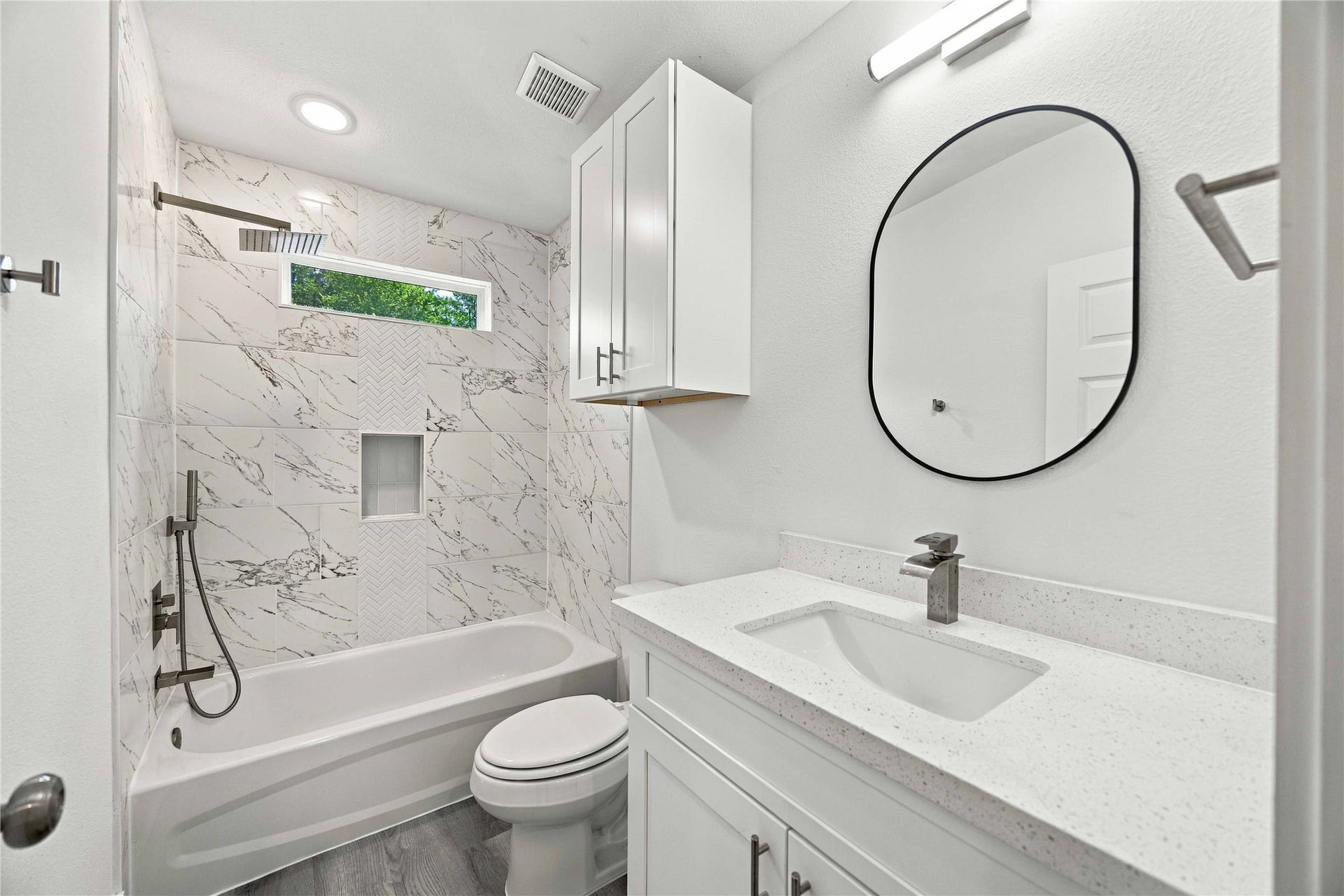Unit A primary bathroom