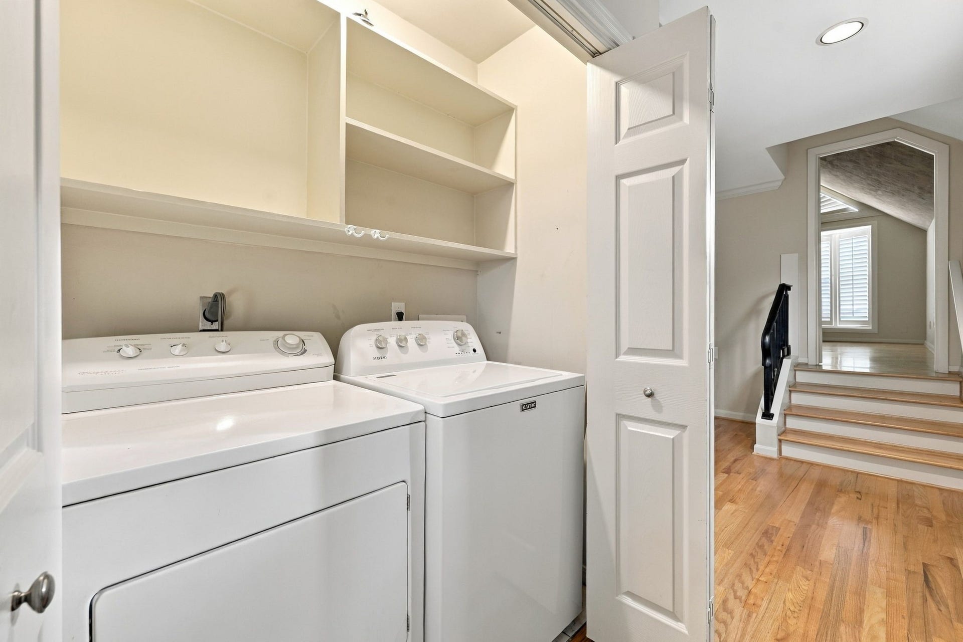 6205 Westcott Street, Houston, TX 77007 2nd Floor: Utility Room and stairs to primary bedroom.