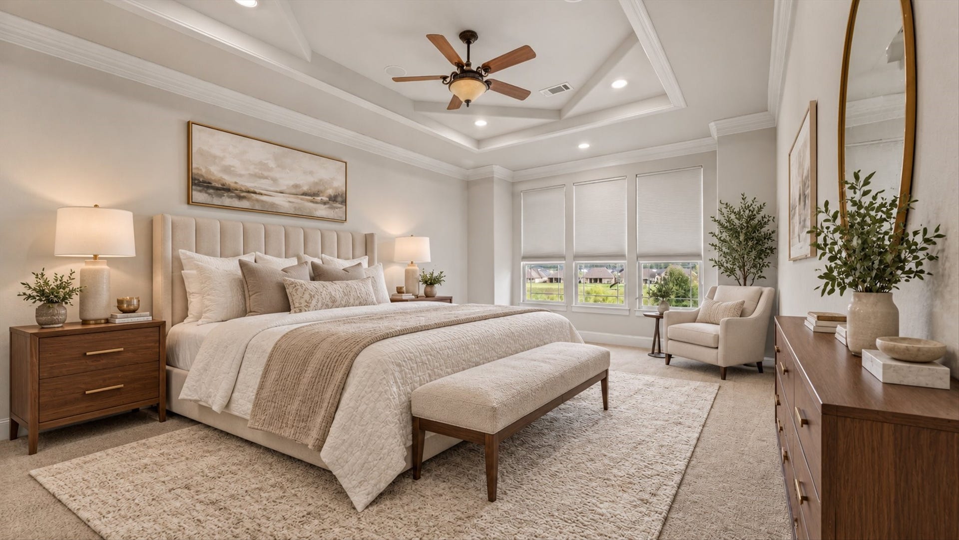 19182 Grandview Point, Montgomery, TX 77356 Primary bedroom virtually staged.