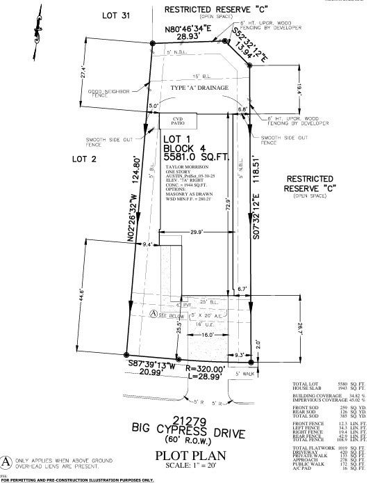 21279 Big Cypress Drive, Montgomery, TX 77356 21279 Big Cypress Drive Preliminary Plot Plan