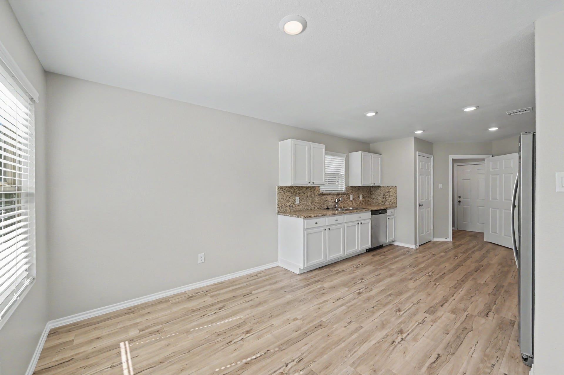 Spacious dining area open to the kitchen.