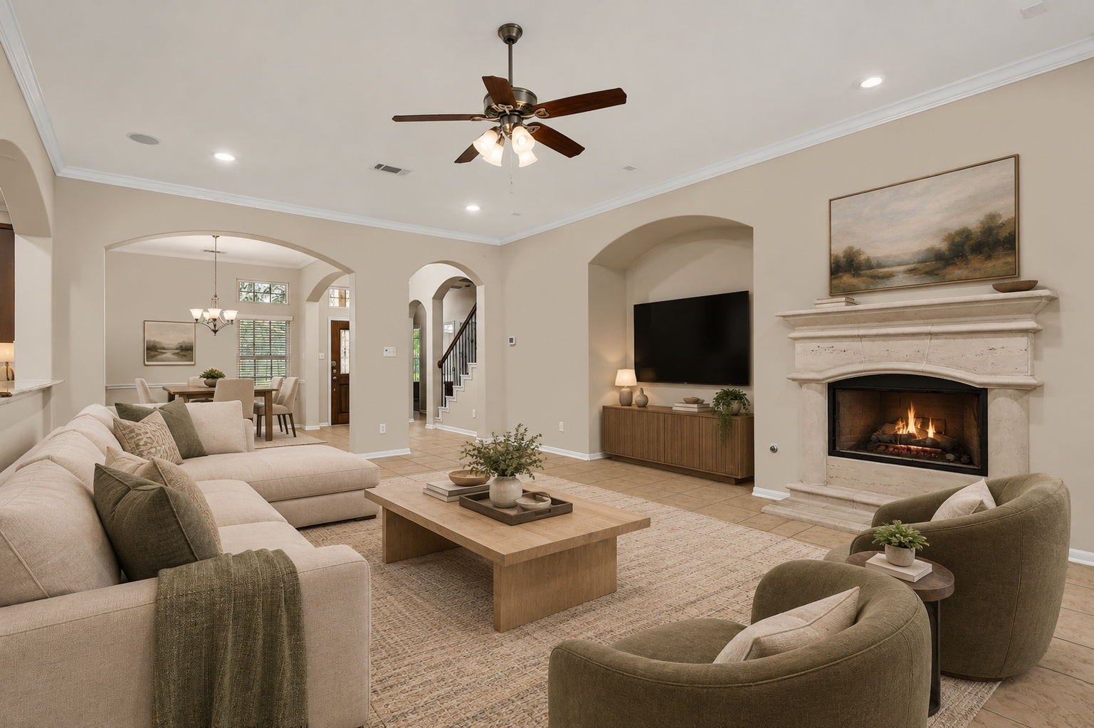 314 Trillium Drive, Sugar Land, TX 77479 Fresh interior paint (October 2026) and energy-efficient LED daylight lighting create a bright, refreshed atmosphere throughout the home.