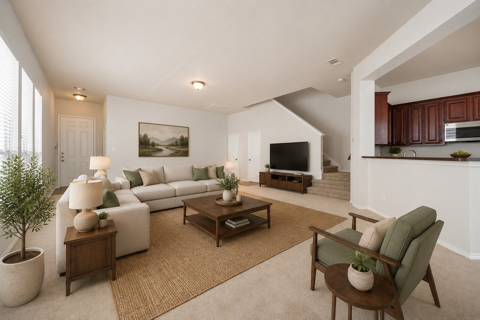 14923 ATMORE Place Dr, Houston, TX 77082 Virtually staged LIVING/DEN areas to inspire design possibilities