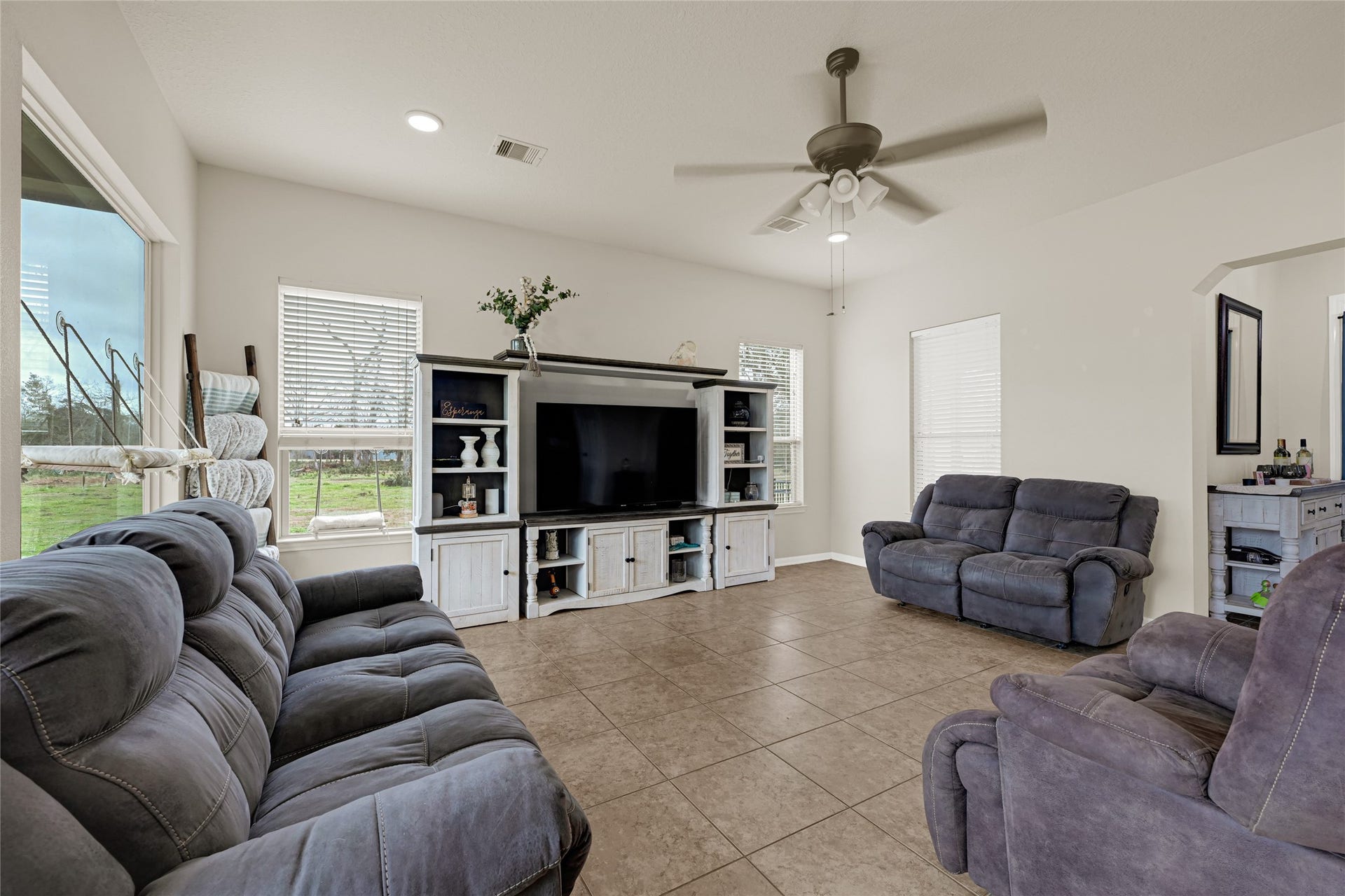 Huge living room for relaxing or entertaining.