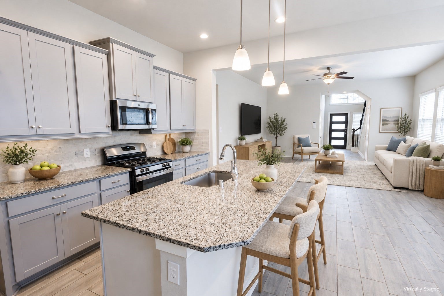 7912 Spring Run Drive, Magnolia, TX 77354 Virtually Staged Great open concept