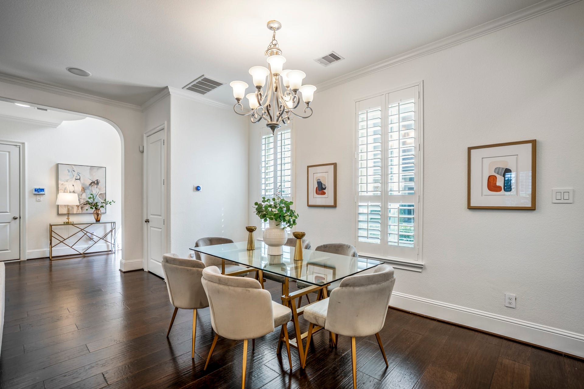Another angle of the dining area, facing the entryway