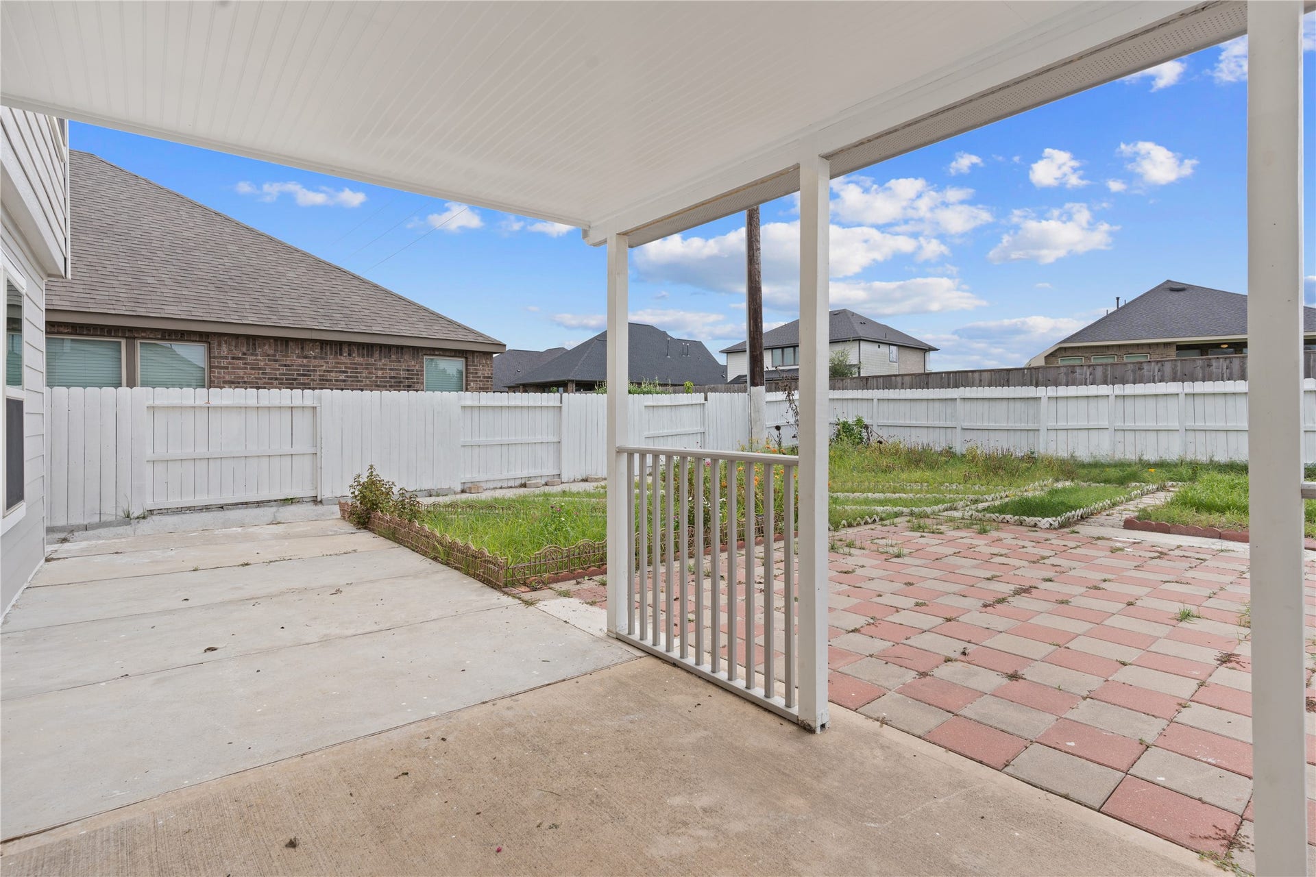 Covered patio view