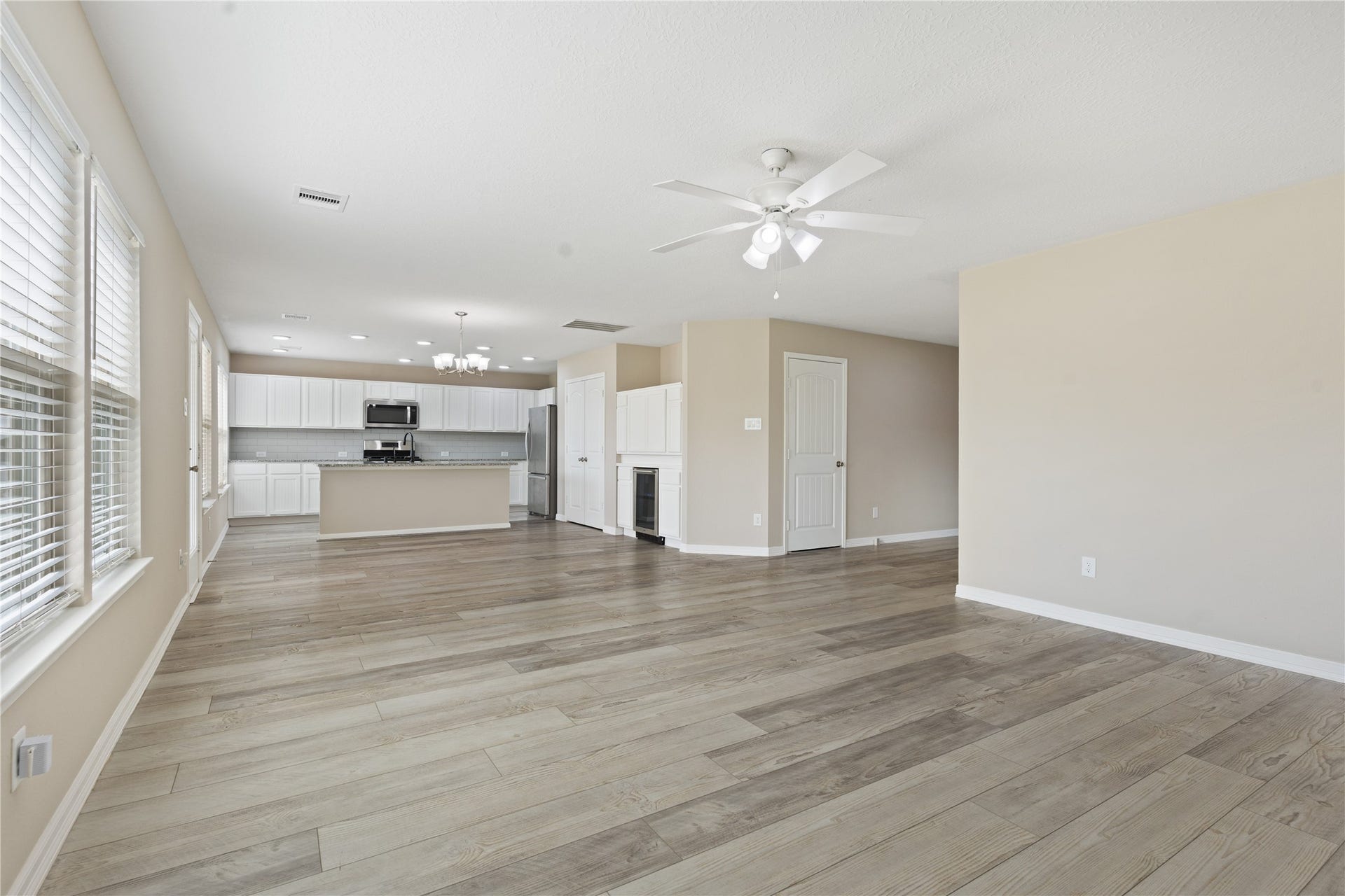 Living room kitchen view