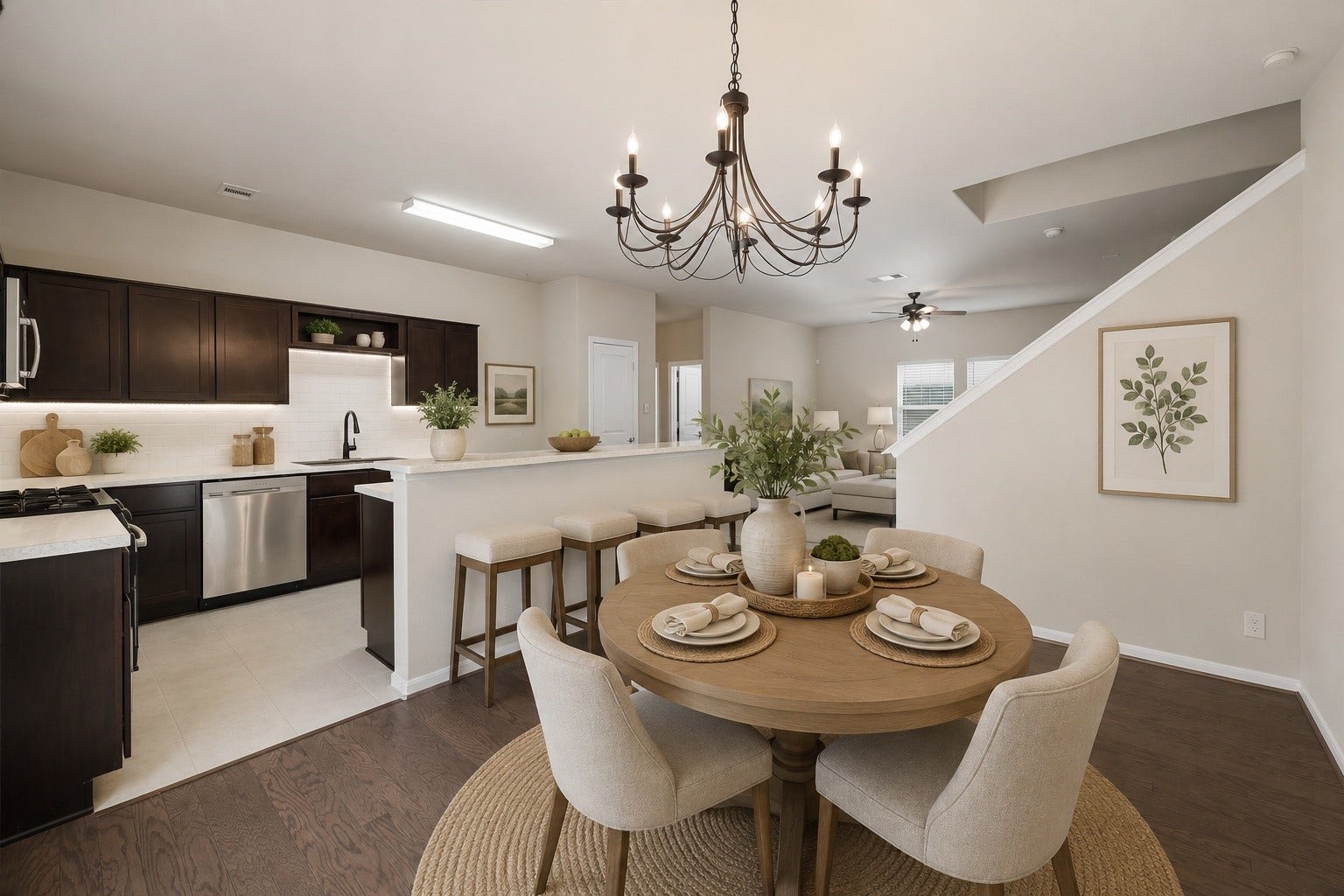 21264 Flowering Crape Myrtle Drive, Porter, TX 77365 This open kichen has many possibilities. A large Dining area provides lots of possibilities.
Digitally staged.