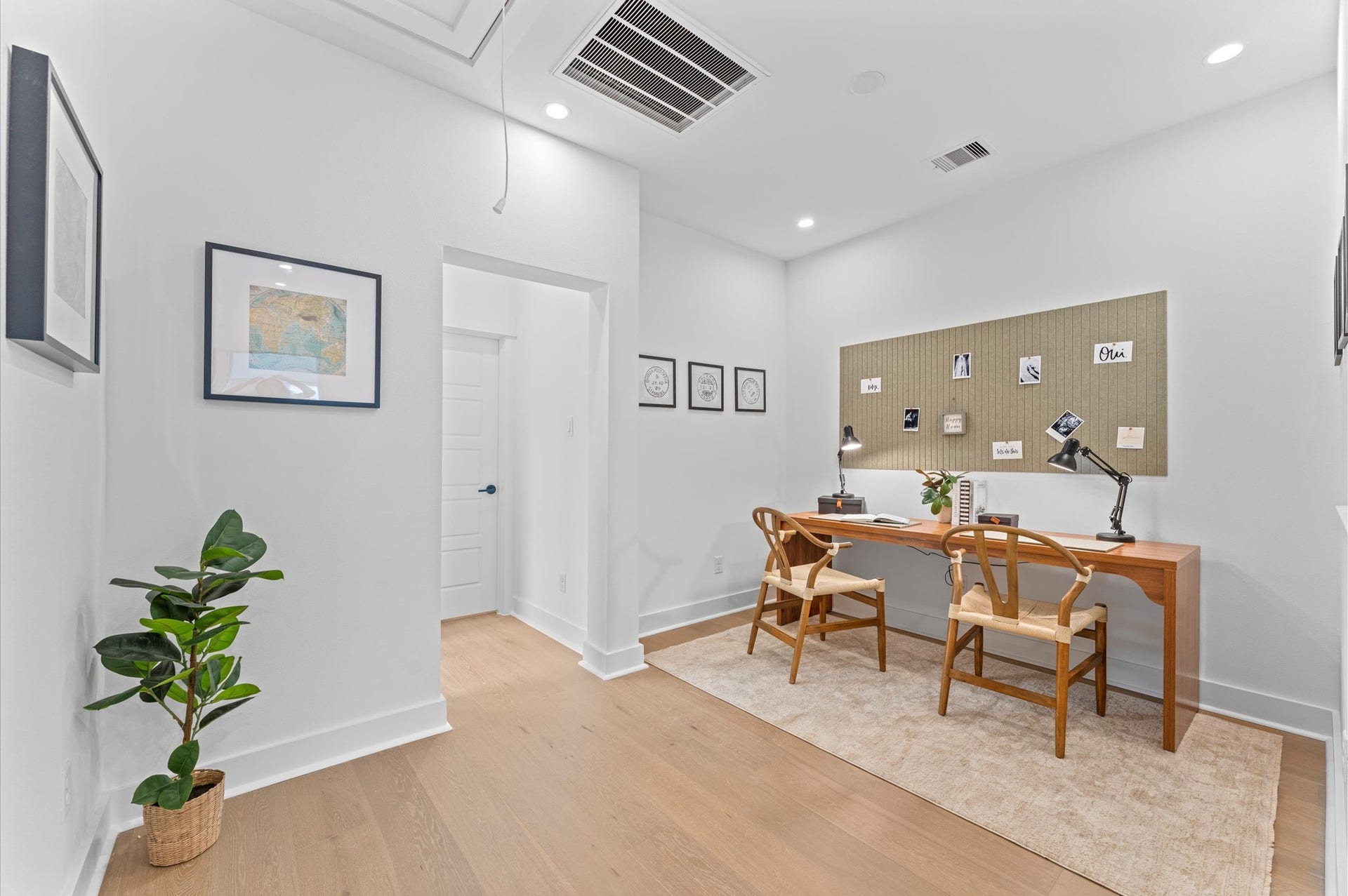 This adaptable second-floor flex room offers endless possibilities to suit your lifestylewhether you're working remotely, staying fit, or relaxing with your favorite shows. The space features a spacious layout that easily accommodates a desk setup, workout equipment, or cozy media seating.