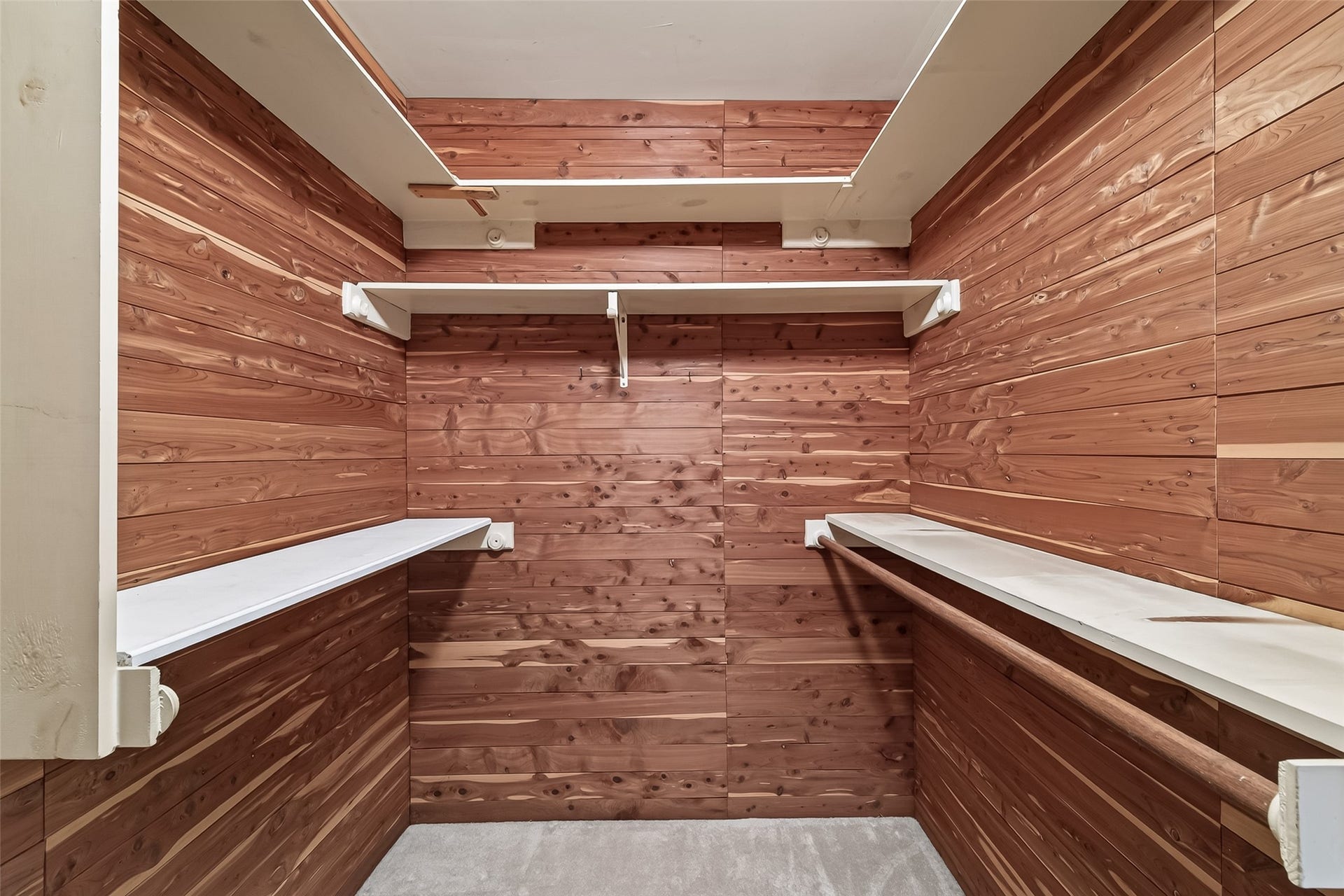 Quintessential cedar closet is a must have in Houston. Cedar can discourage mildew, musty smells, manage humidity and are a natural moth deterrent.