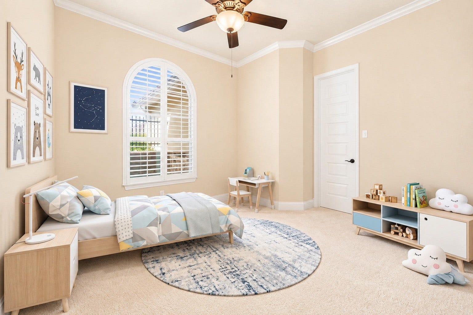 34 Edgemont Court, Fulshear, TX 77441 Another secondary bedroom provides flexible space for guests, a home office, or additional storage. Virtually staged.