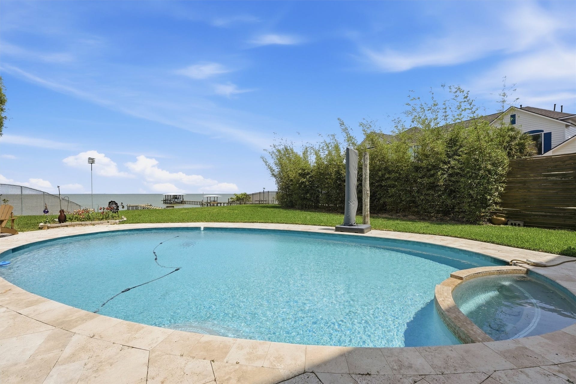 4019 Bayshore Drive Drive, Bacliff, TX 77518 Enjoy swimming all year with a heated pool