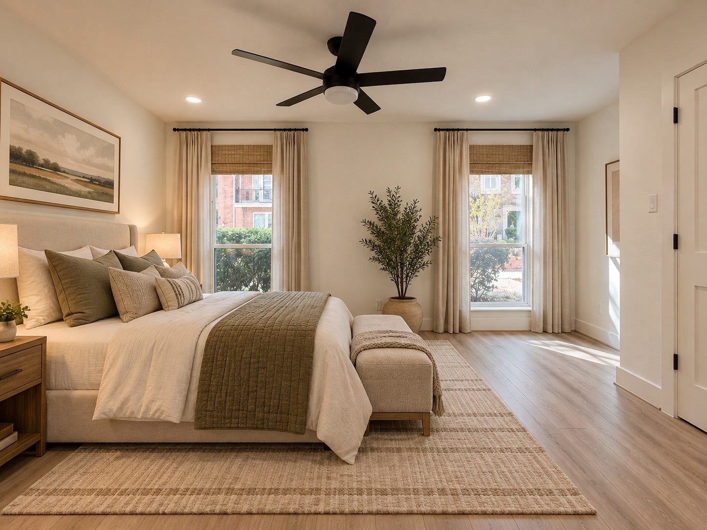 14309 Misty Meadows Lane, Houston, TX 77079 1st floor bedroom is spacious with plenty of natural light and additional reading nook.