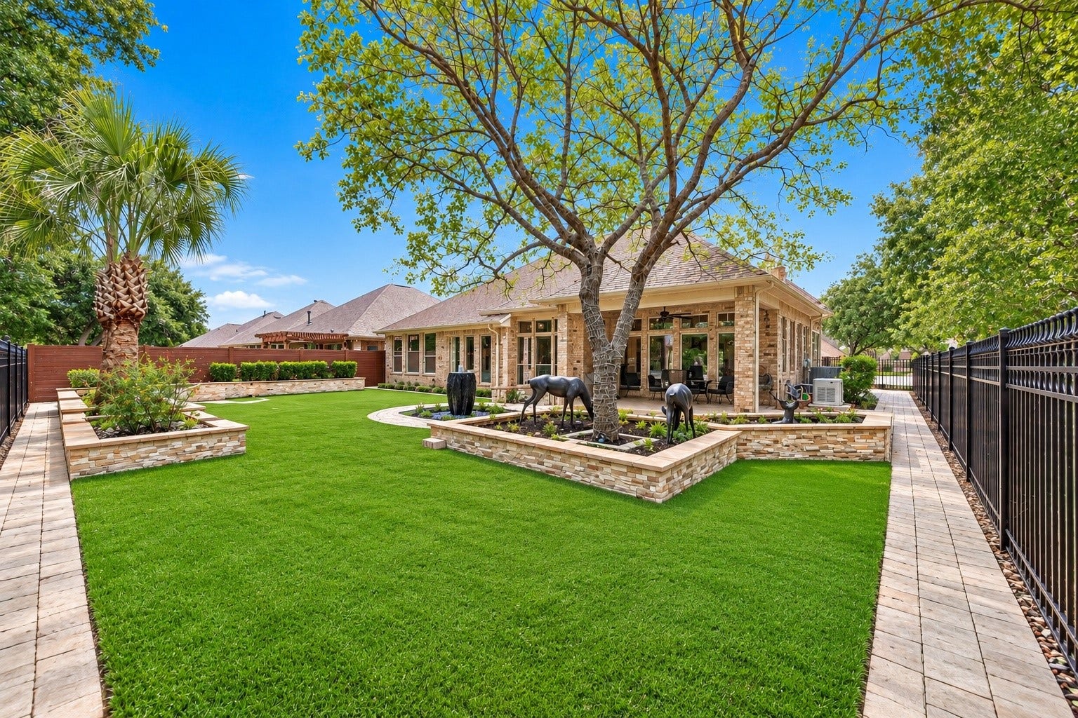 1811 Arbor Forest Trail, Houston, TX 77345 Backyard - hardscaped + artifical grass