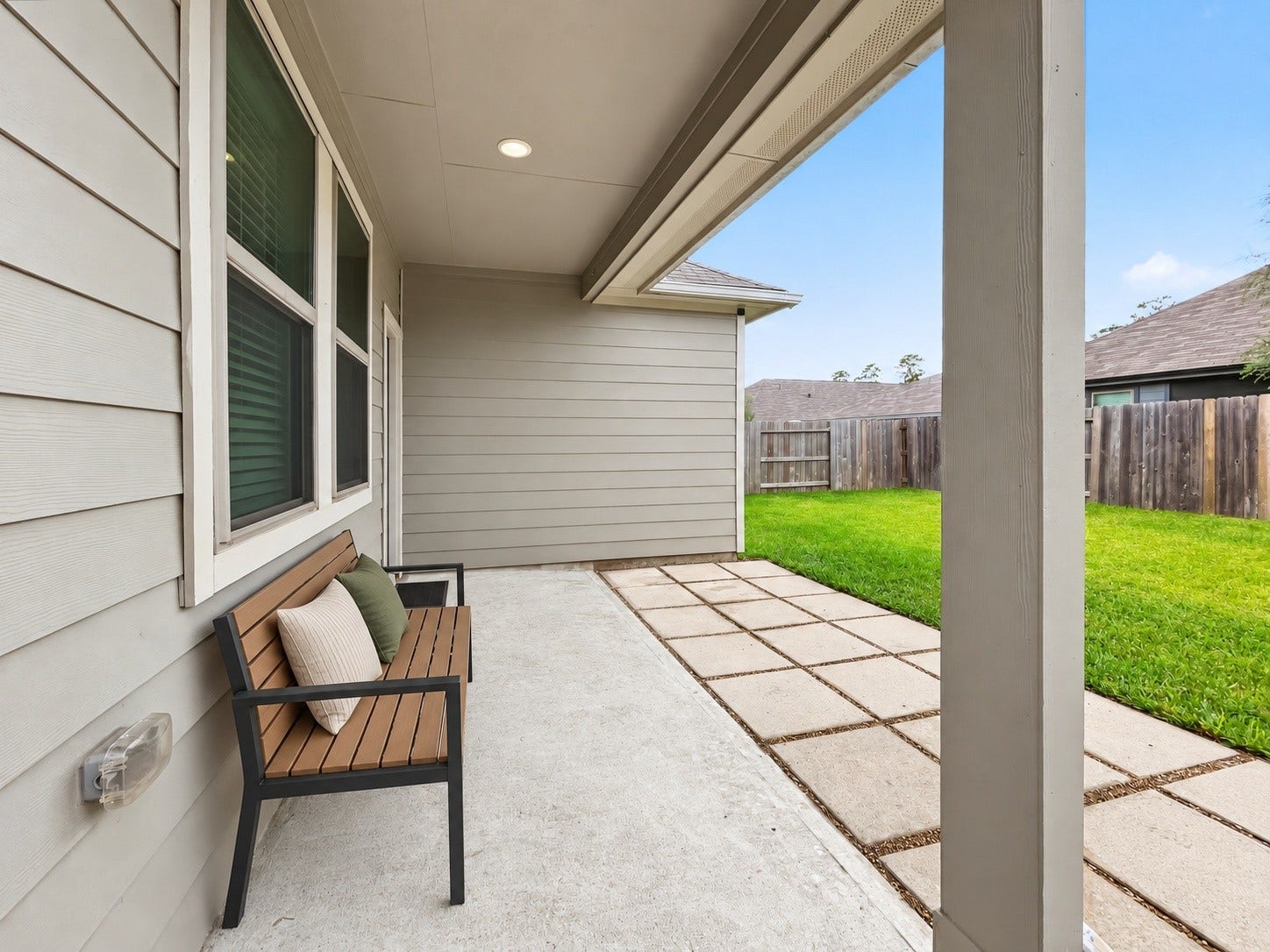 View of the covered patio.