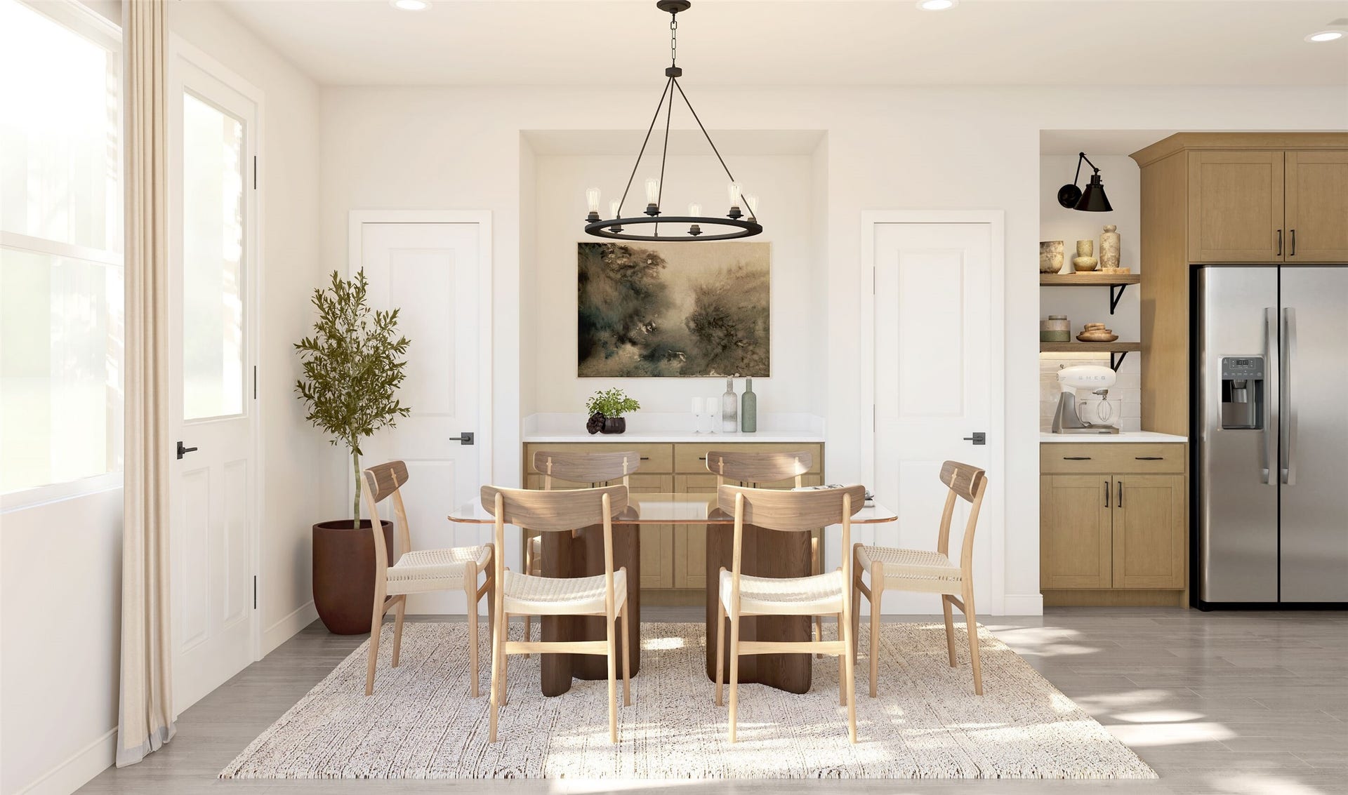 13316 Leon Hollow Lane, Houston, TX 77048 Charming dining area (*Artist rendering used for illustration purposes only. Colors/finishes may differ from the ones currently selected in the home.)