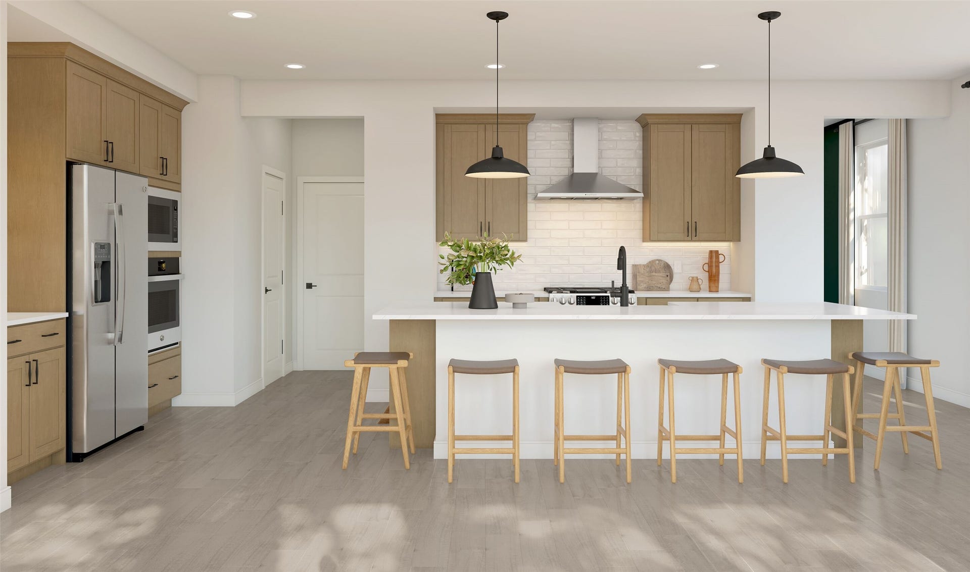 13316 Leon Hollow Lane, Houston, TX 77048 Gourmet island kitchen (*Artist rendering used for illustration purposes only. Colors/finishes may differ from the ones currently selected in the home.)