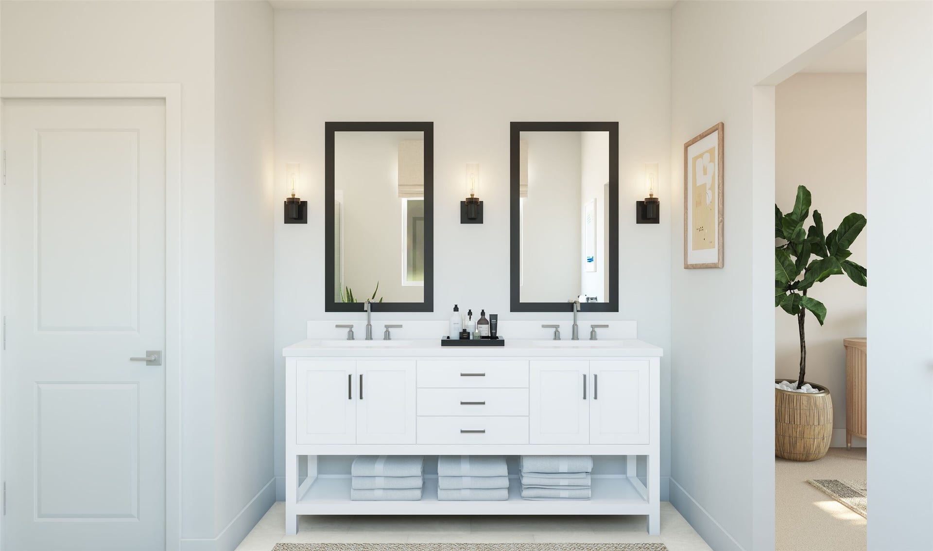 13316 Leon Hollow Lane, Houston, TX 77048 Relaxing primary bath (*Artist rendering used for illustration purposes only. Colors/finishes may differ from the ones currently selected in the home.)