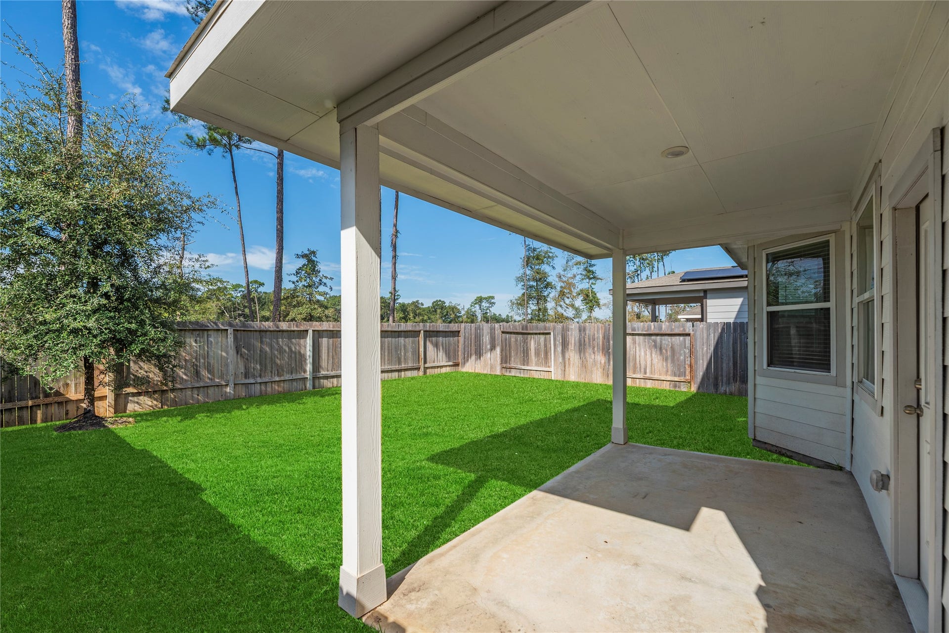 2276 Raider Drive, Conroe, TX 77301 Covered rear patio for outdoor relaxation and enteraining.