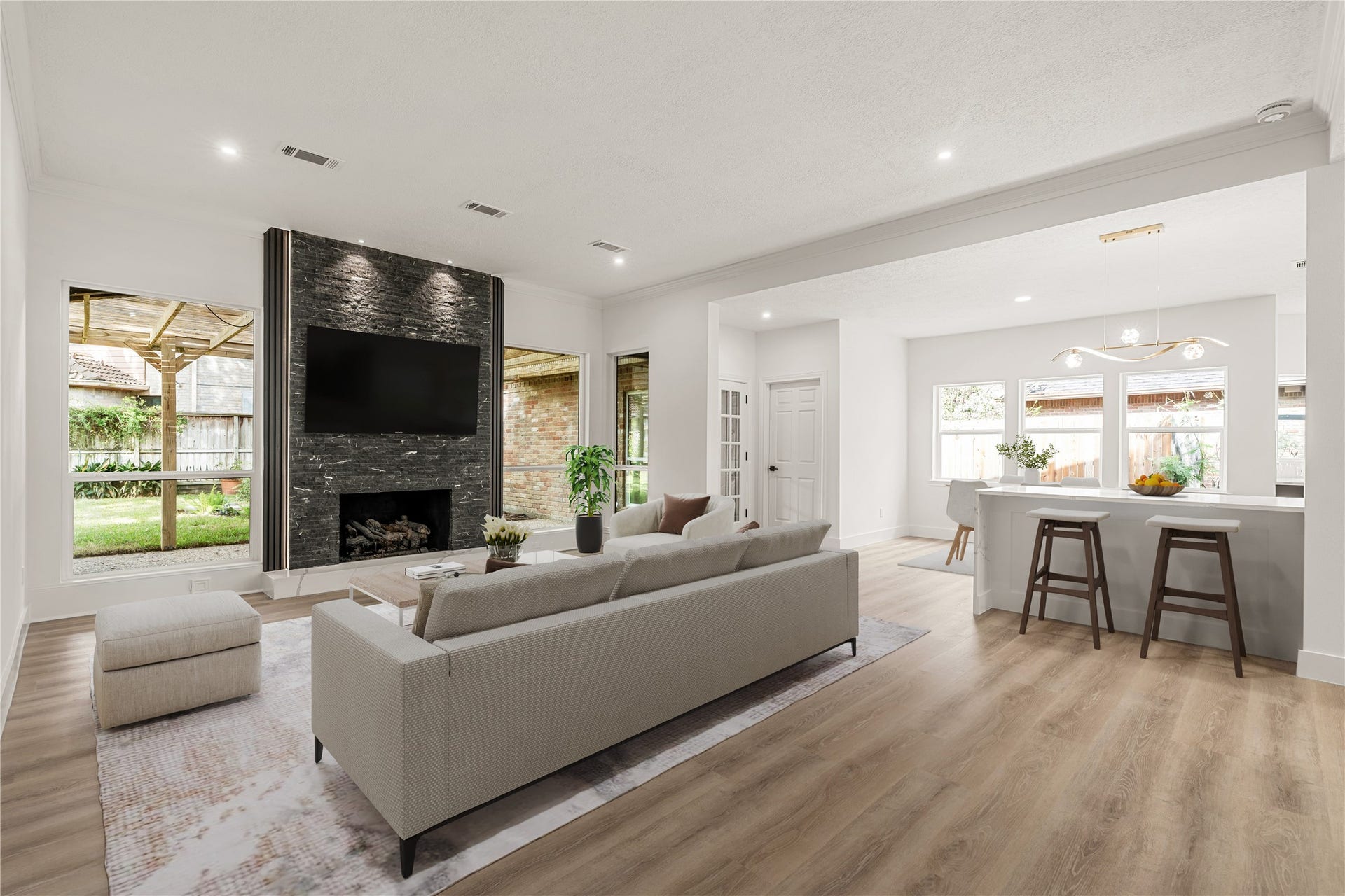 618 Rock Cove, Houston, TX 77079 Virtually Staged Living Room
