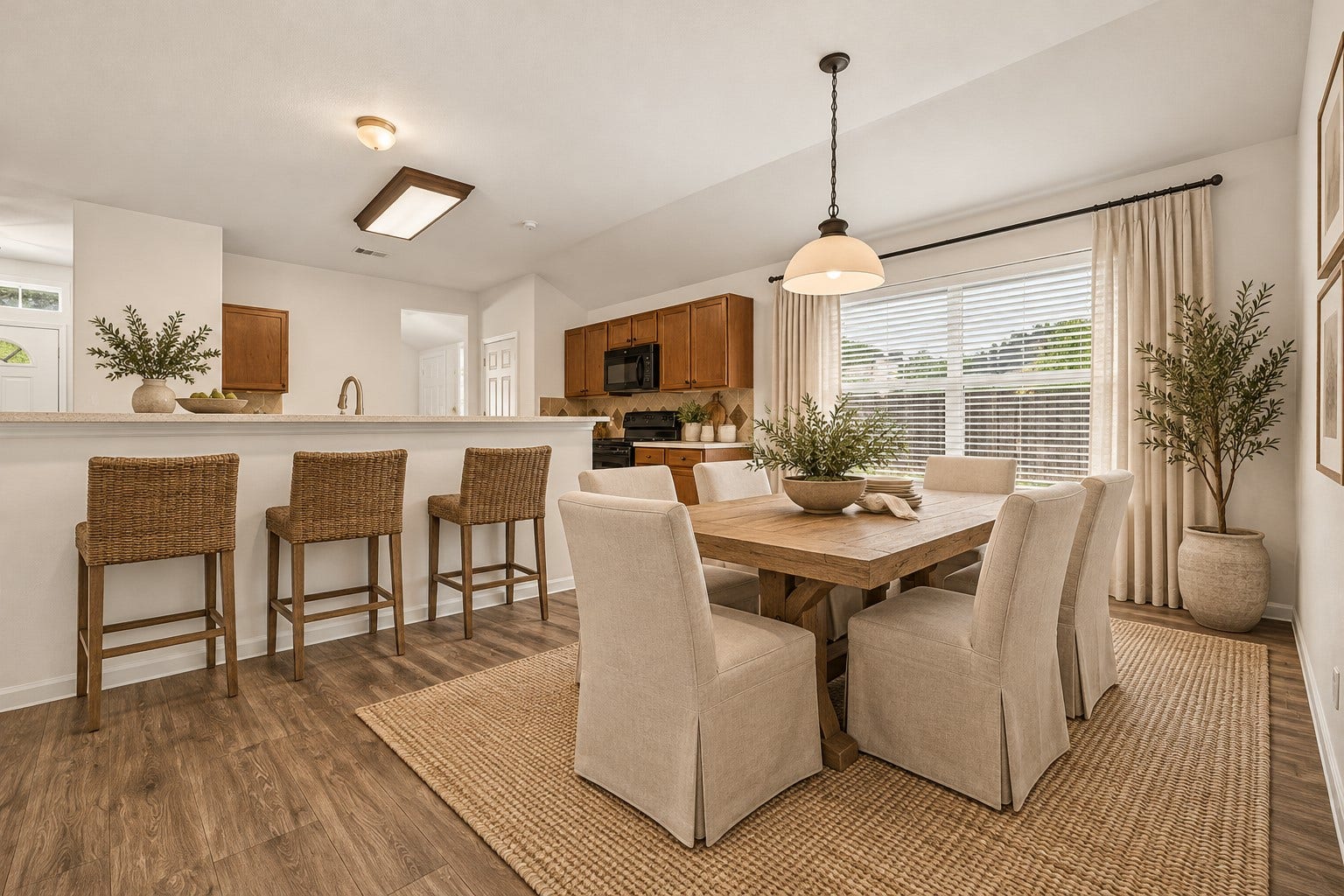 Breakfast room staged
