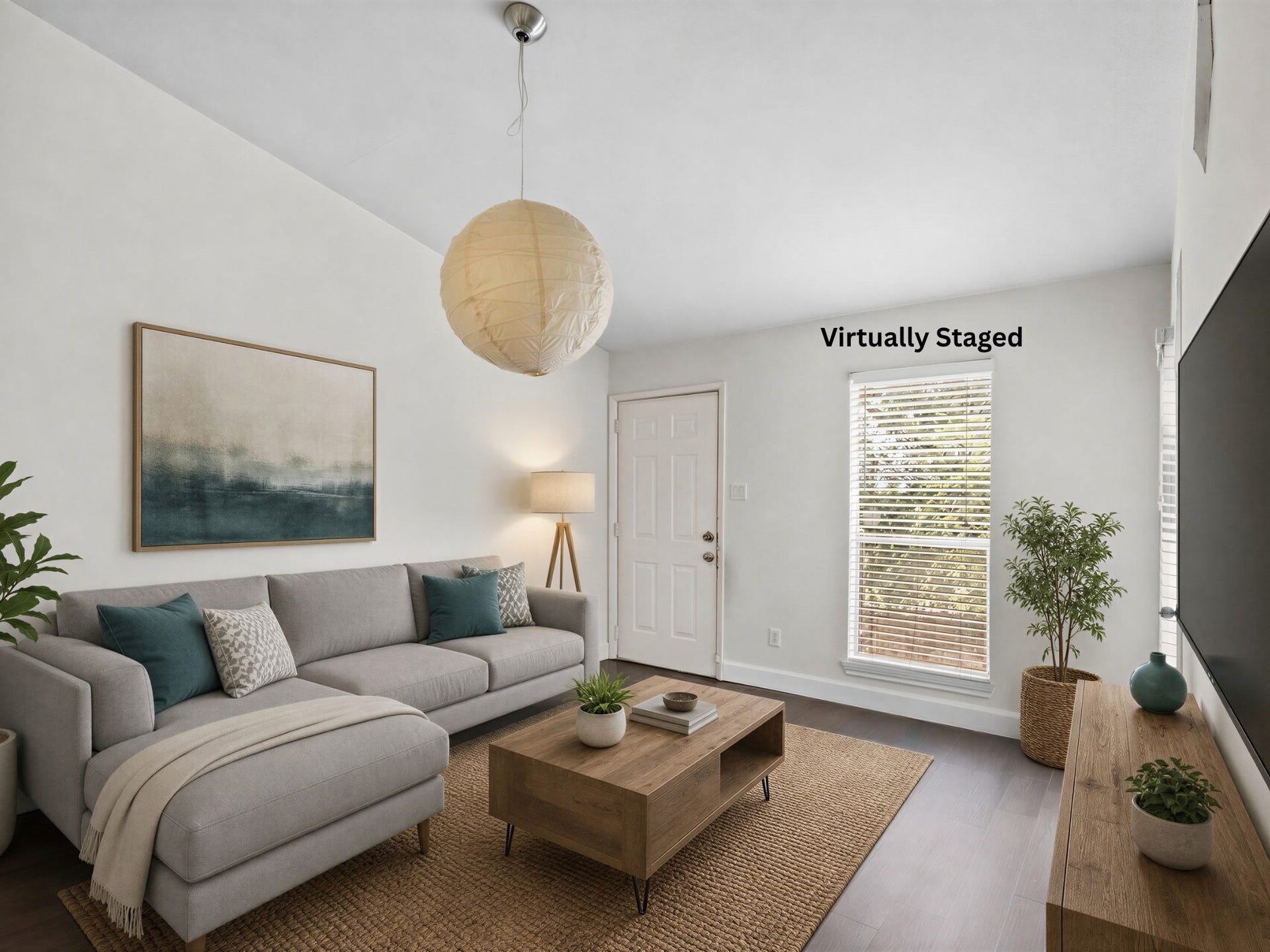 3900 Woodchase Drive, #162, Houston, TX 77042 Virtually staged for visualization purposes only; furnishings are not included. Open living area offers flexible space that can be personalized to suit the buyer's lifestyle.