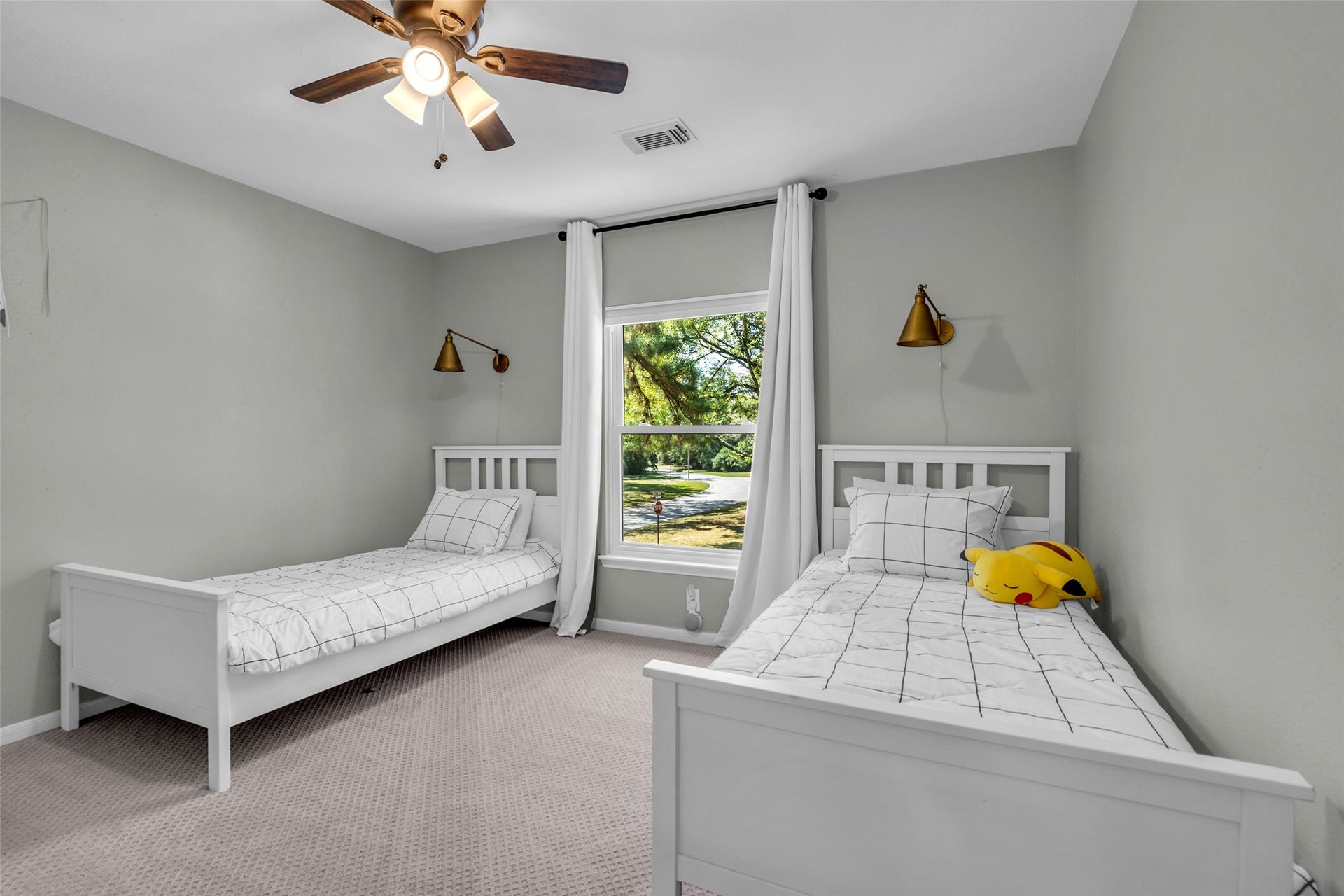 2 Tall Sky Place, The Woodlands, TX 77381 Secondary Bedroom. Three total upstairs