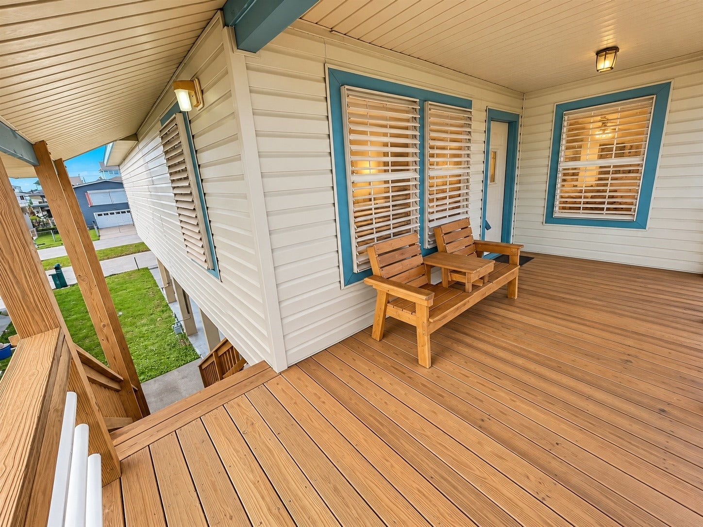 Entry into the home on the waterside.