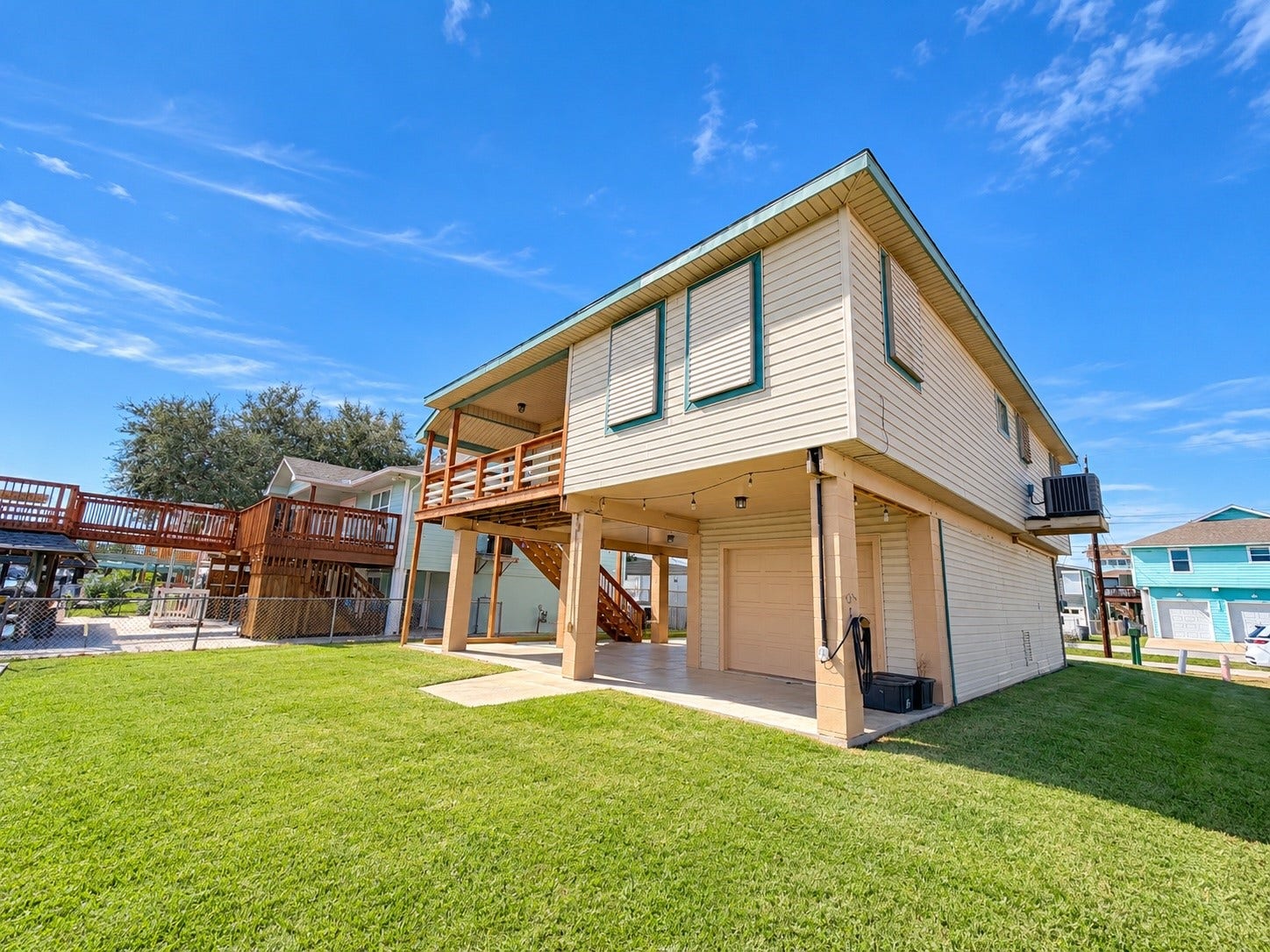 Waterside view of the home.