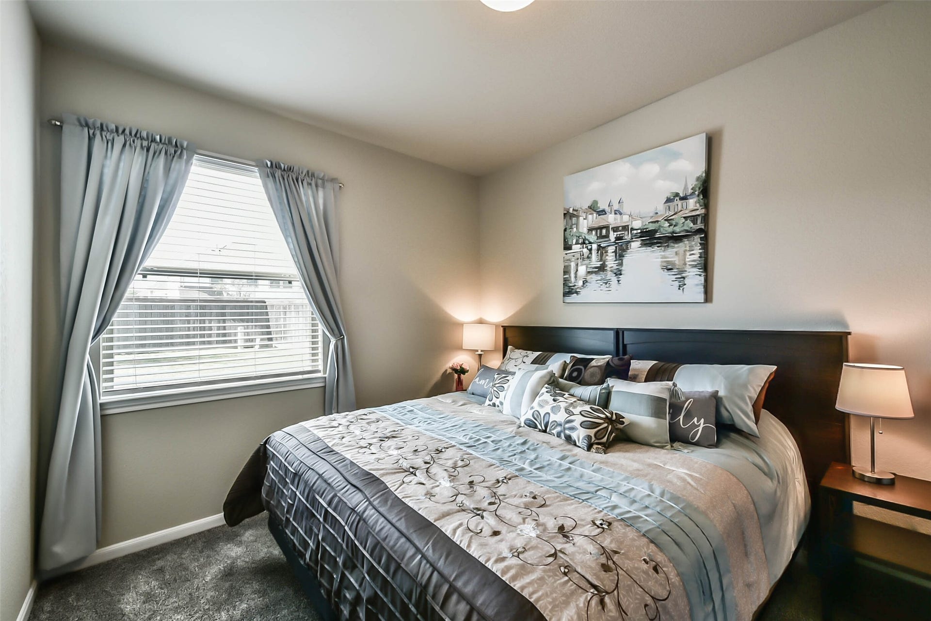 One of two bedrooms located on the first floor.