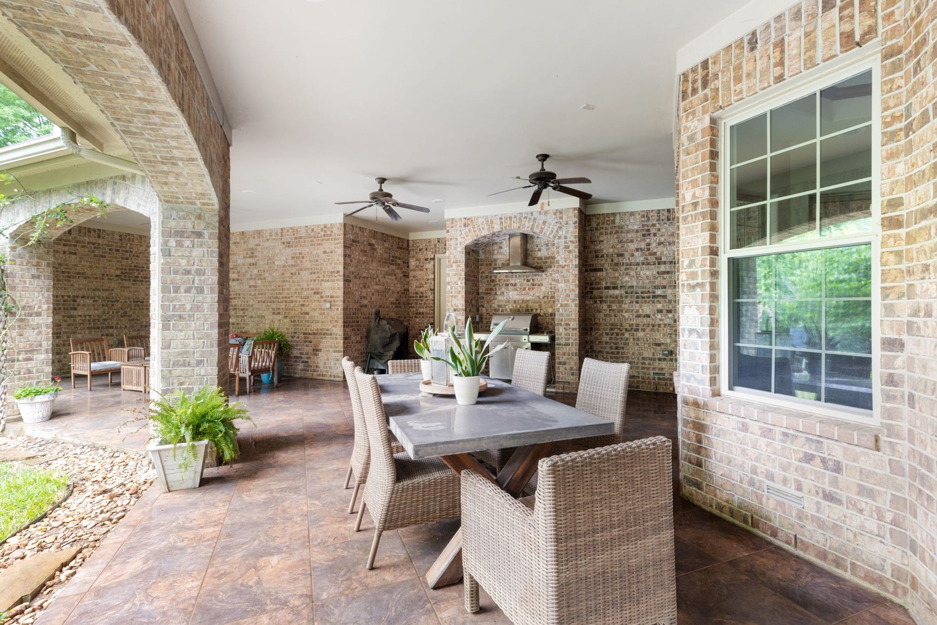 7421 Enchanted Stream Drive, Conroe, TX 77304 Another view the enormous covered patio.
