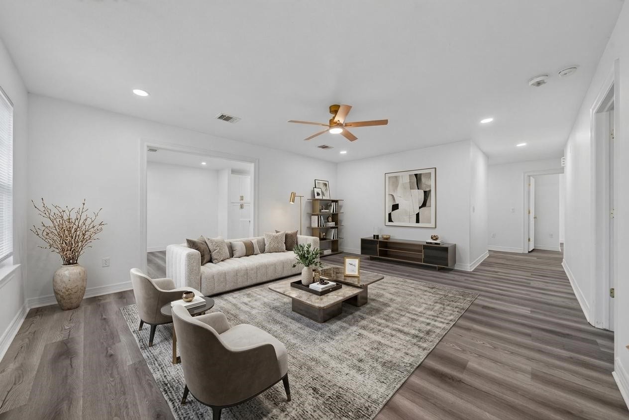 Virtually staged living room