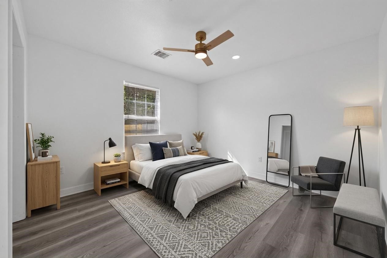 Virtually staged bedroom 3