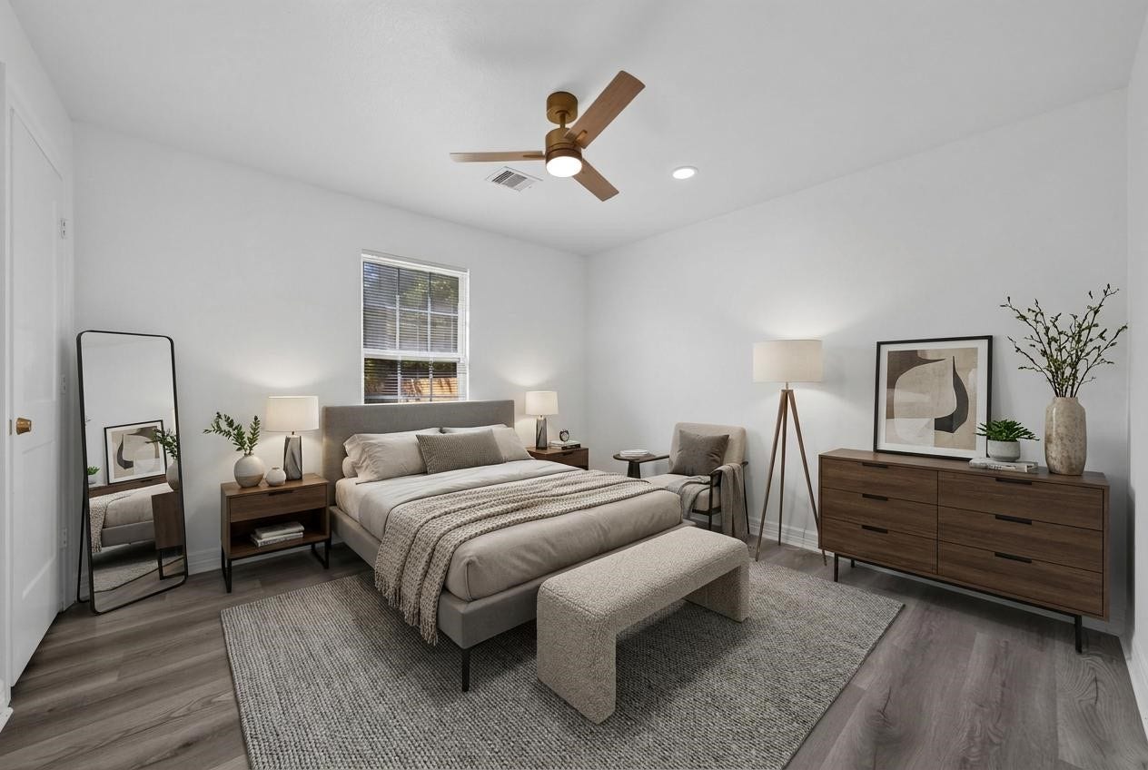 Virtually staged bedroom 1