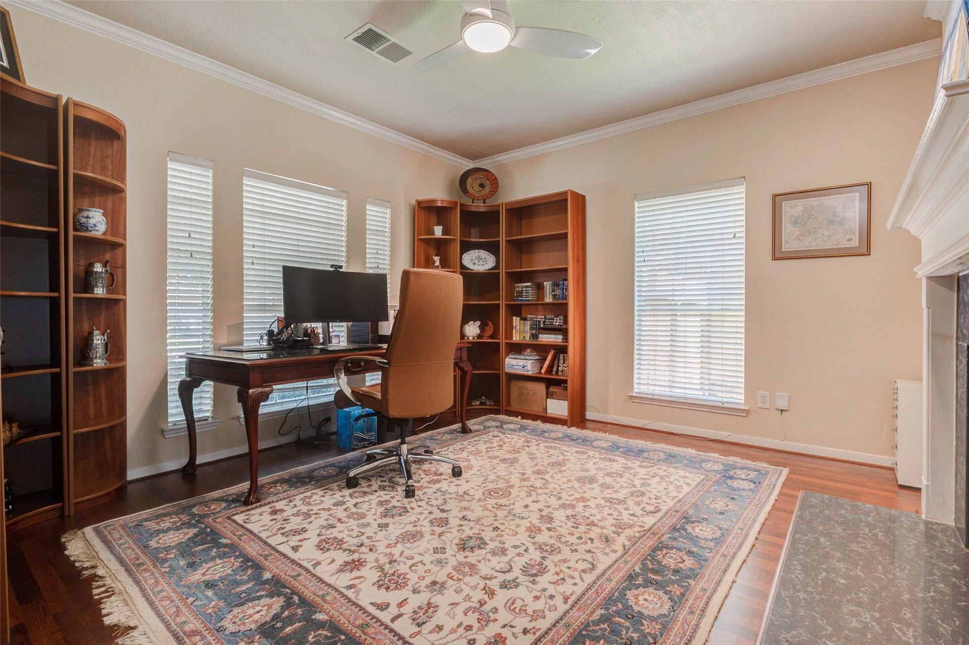 17311 Pikes Peek Court, Tomball, TX 77377 Formal living area/flex space being used as an office.