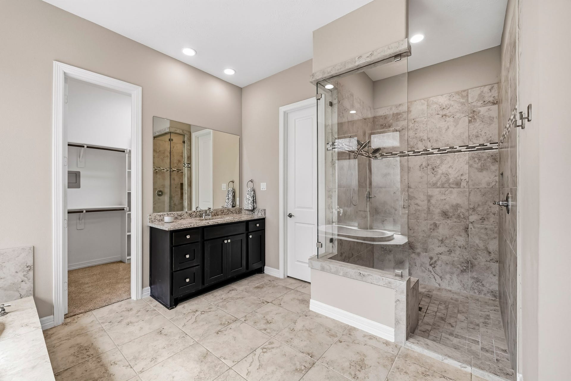 2 large walk in closets, built in safe...
