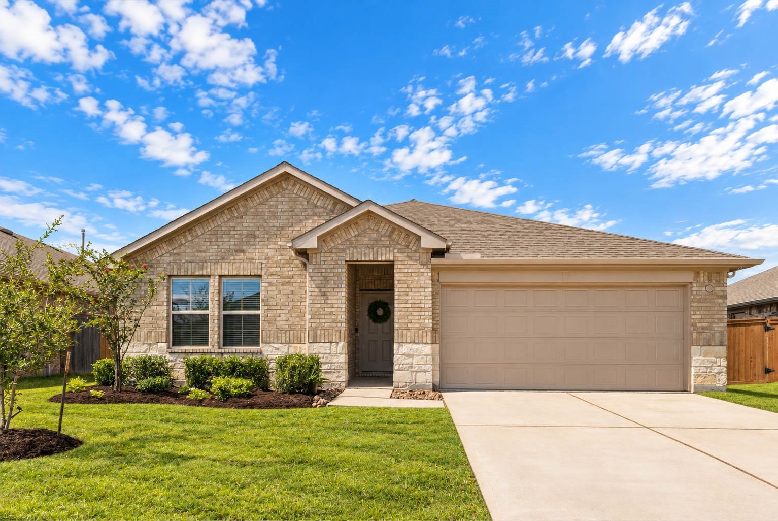 15303 Dinnet Berm Drive, Humble, TX 77346 Welcome home to 15303 Dinnet Berm Drive in the beautiful community of Balmoral. This inviting home showcases a brick and stone exterior, a two car garage, and a neatly landscaped front yard. Residents enjoy access to the signature two acre Crystal Clear Lagoon with white sand beaches and an infinity pool, along with a 7,500 square foot clubhouse, a fitness center, and more!