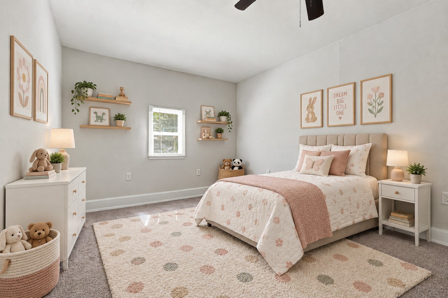 Isn't this just the sweetest bedroom? Beautifully staged with a cozy bed, charming wall decor, and soft, inviting colors, this bright room offers a wonderful place for little ones to rest, play, and dream. A delightful space to make their own! *Virtually Staged*