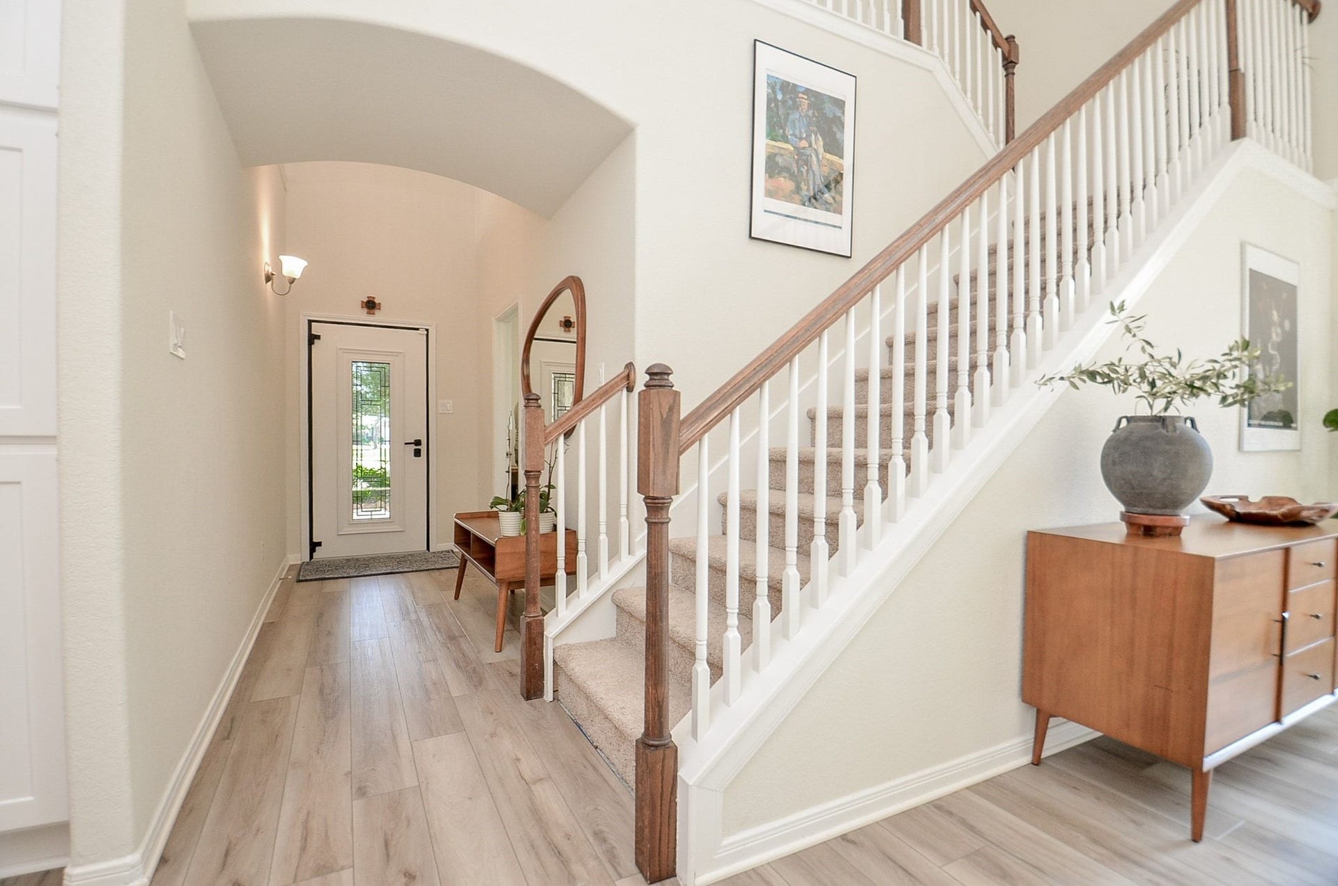 28503 Pleasant Forest Drive, Katy, TX 77494 View of staircase and spacious entry showcasing the home's open design.