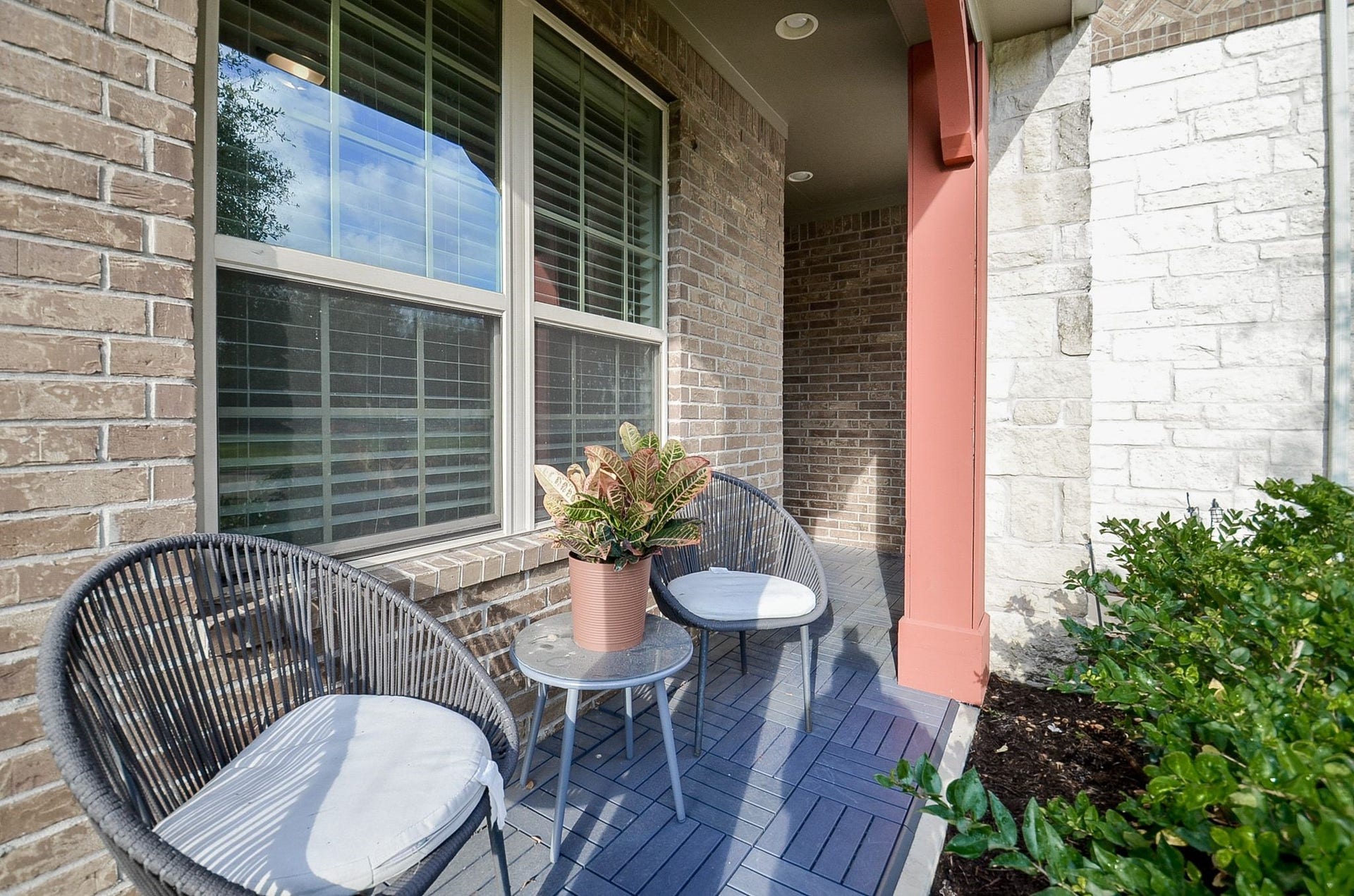 28503 Pleasant Forest Drive, Katy, TX 77494 Charming covered front porch, perfect for enjoying your morning coffee.