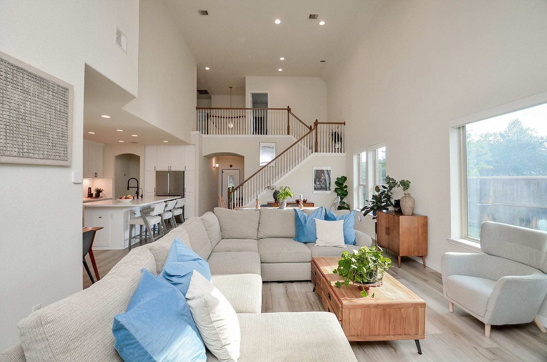 28503 Pleasant Forest Drive, Katy, TX 77494 Seamless flow between the living room, dining area, and beautifully renovated kitchen.