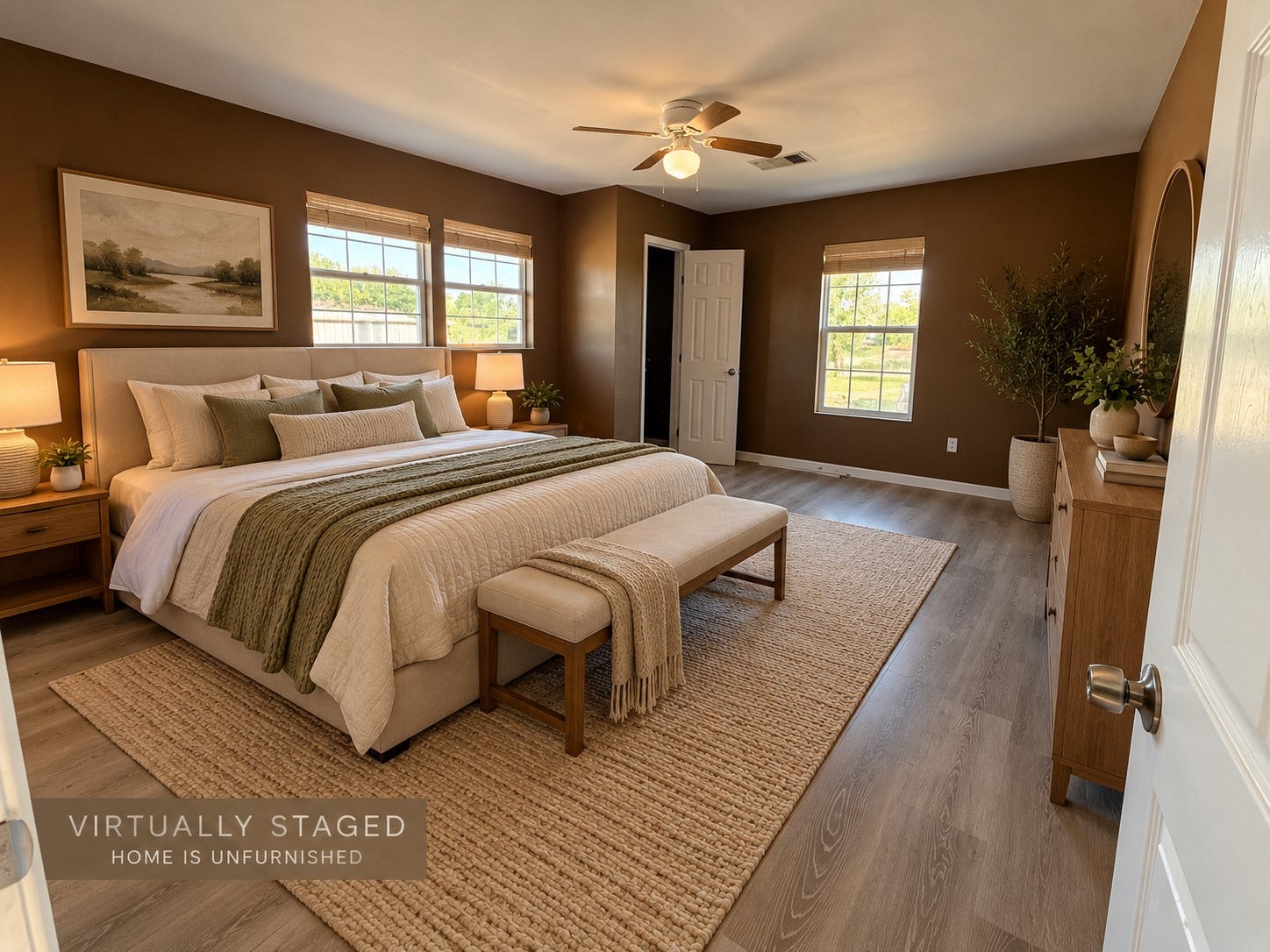 Virtually Staged/Retouched Master Bedroom