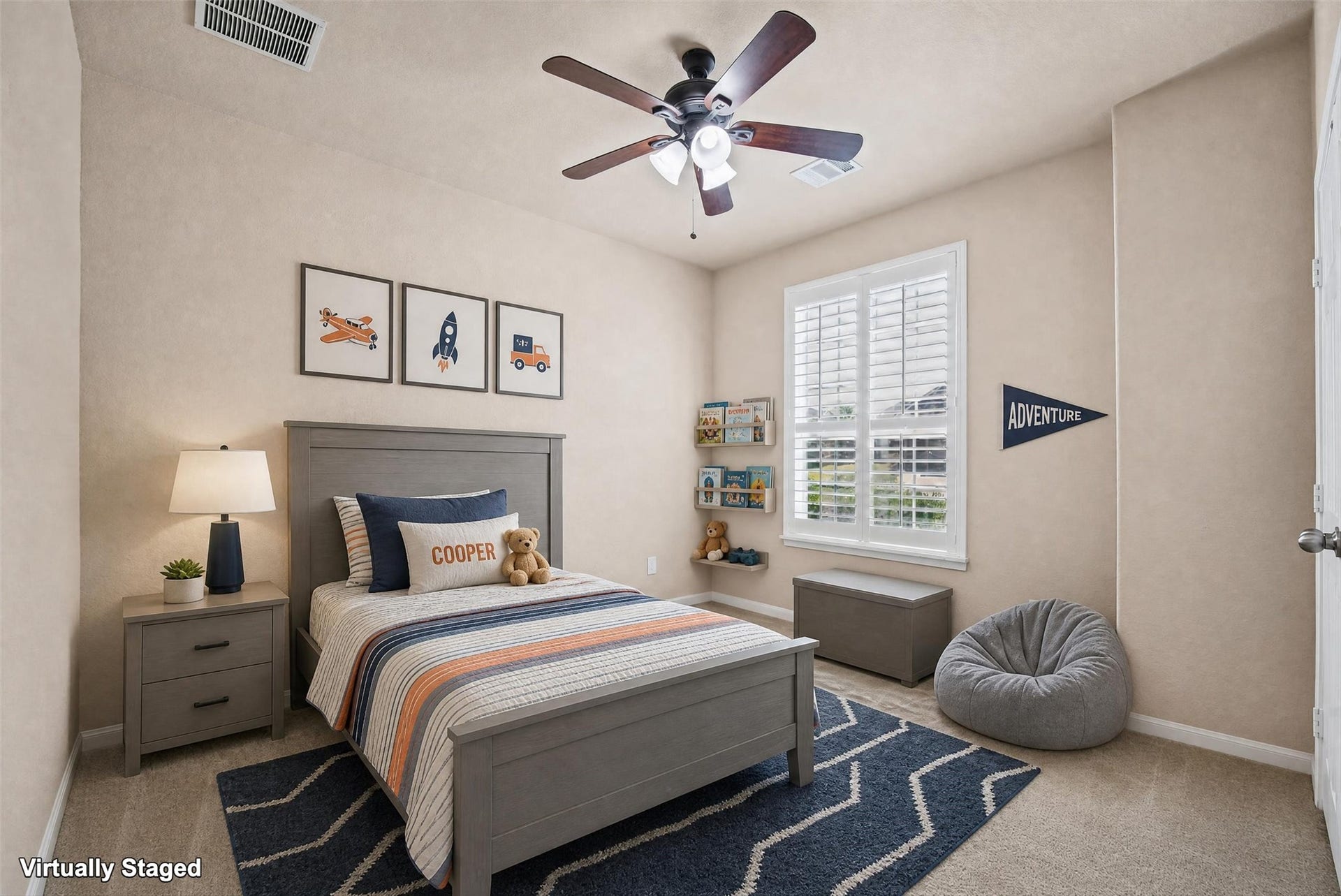 Virtually staged bedroom #2.